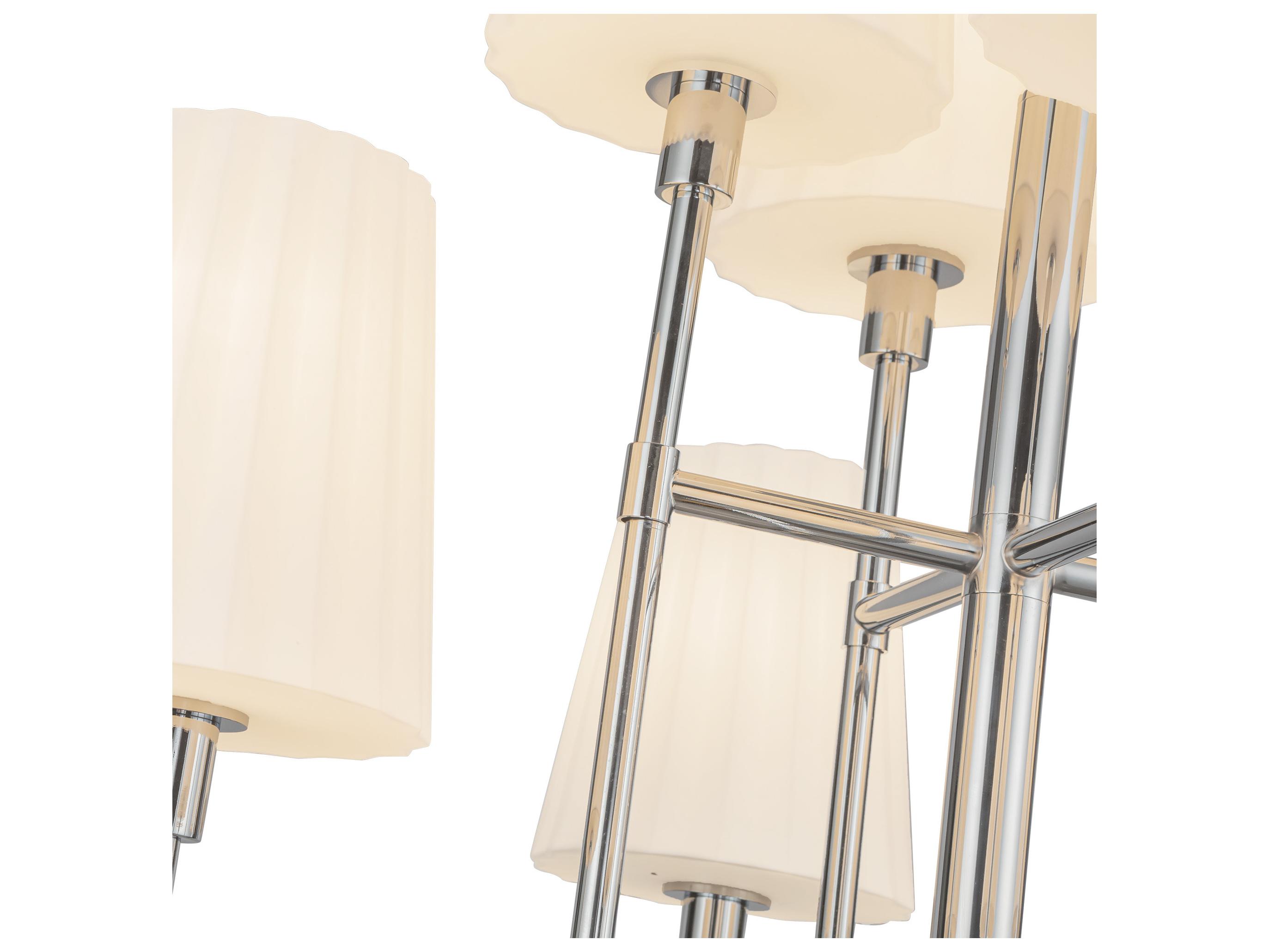 Alora Mood Plisse 8-Light Chrome Tiered Chandelier