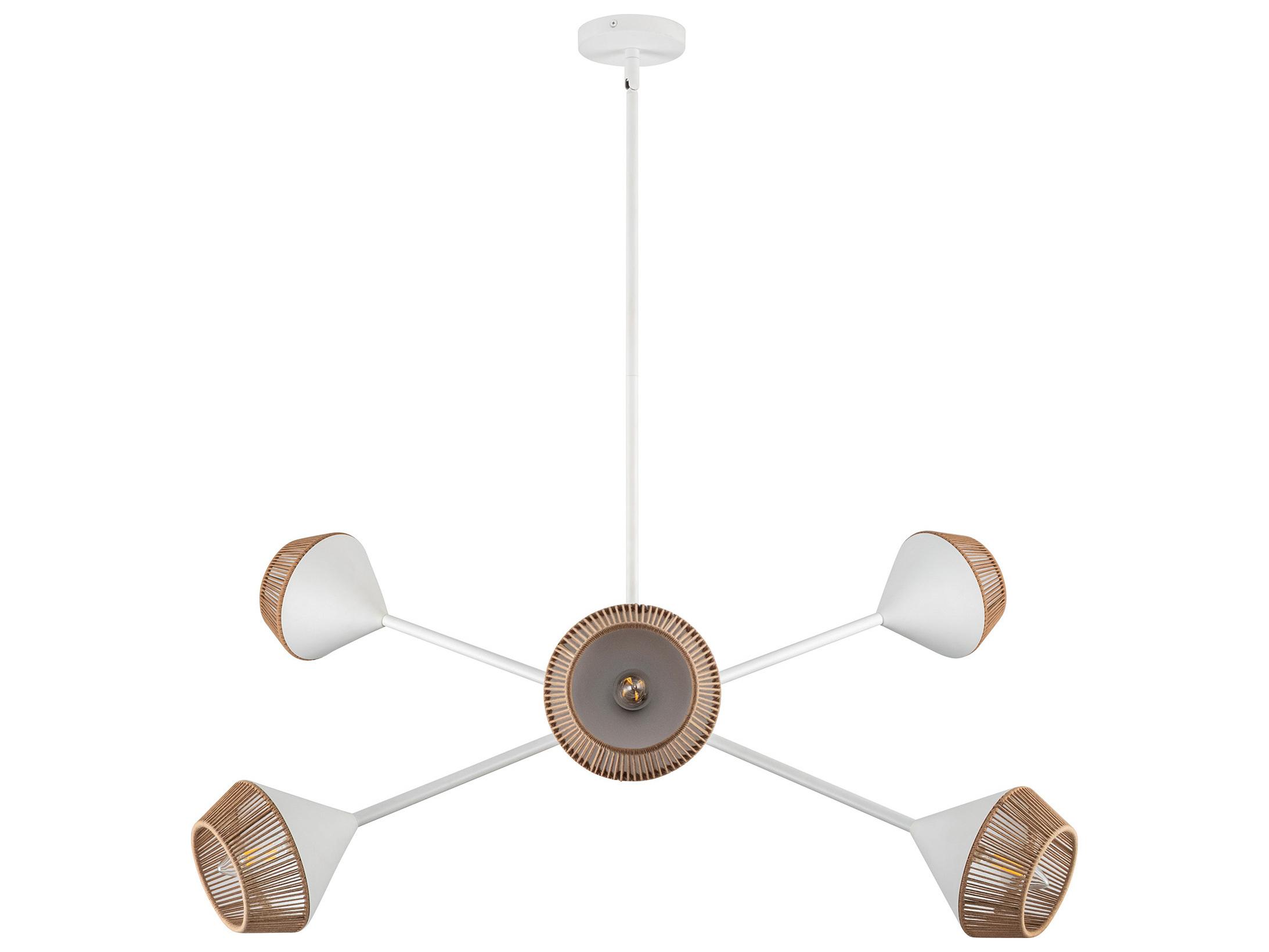 Alora Mood Daphne 6-Light White Geometric Linear Sputnik Chandelier