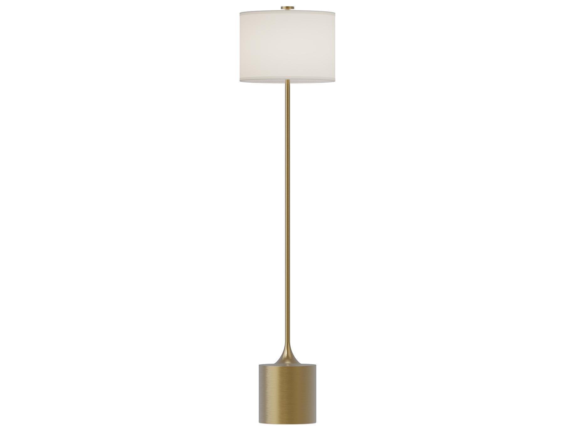 Alora Mood Issa Brushed Gold Ivory Linen Floor Lamp