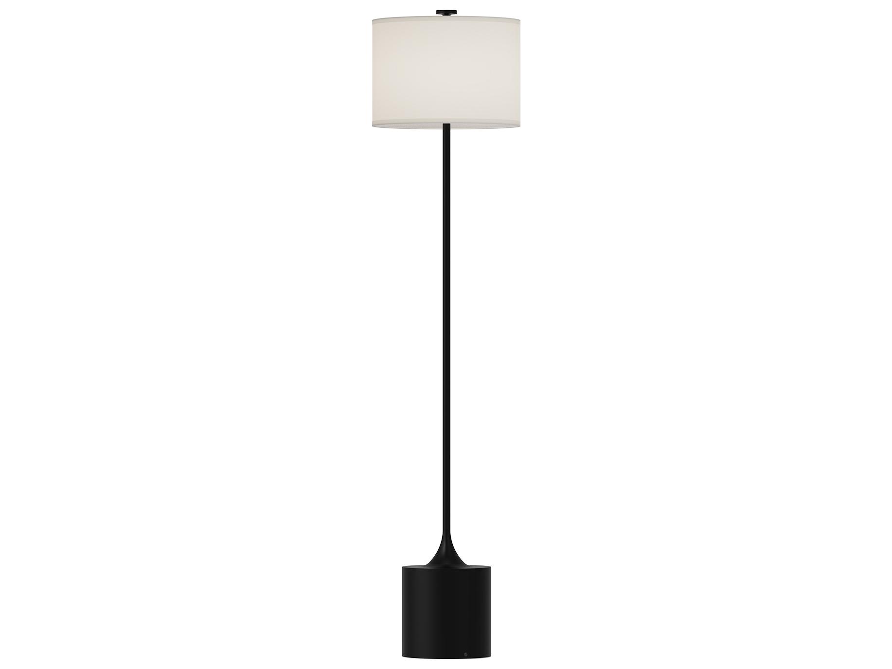 Alora Mood Issa Matte Black Ivory Linen Floor Lamp