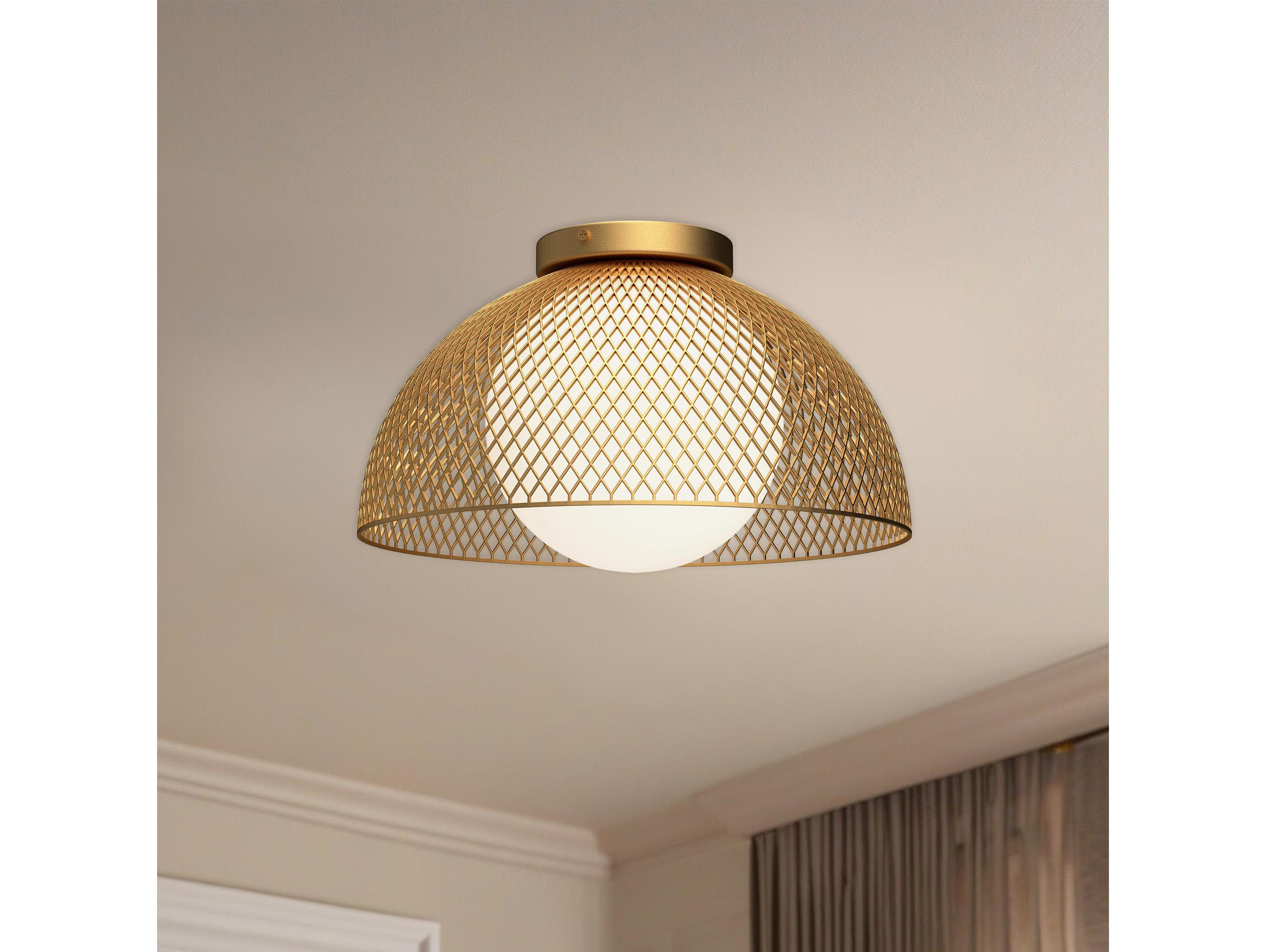 Alora Mood Haven 1-Light Gold Dome Flush Mount