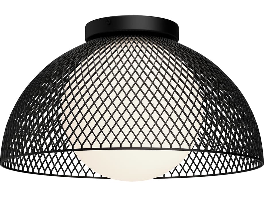 Alora Mood Haven 1-Light Matte Black Dome Flush Mount