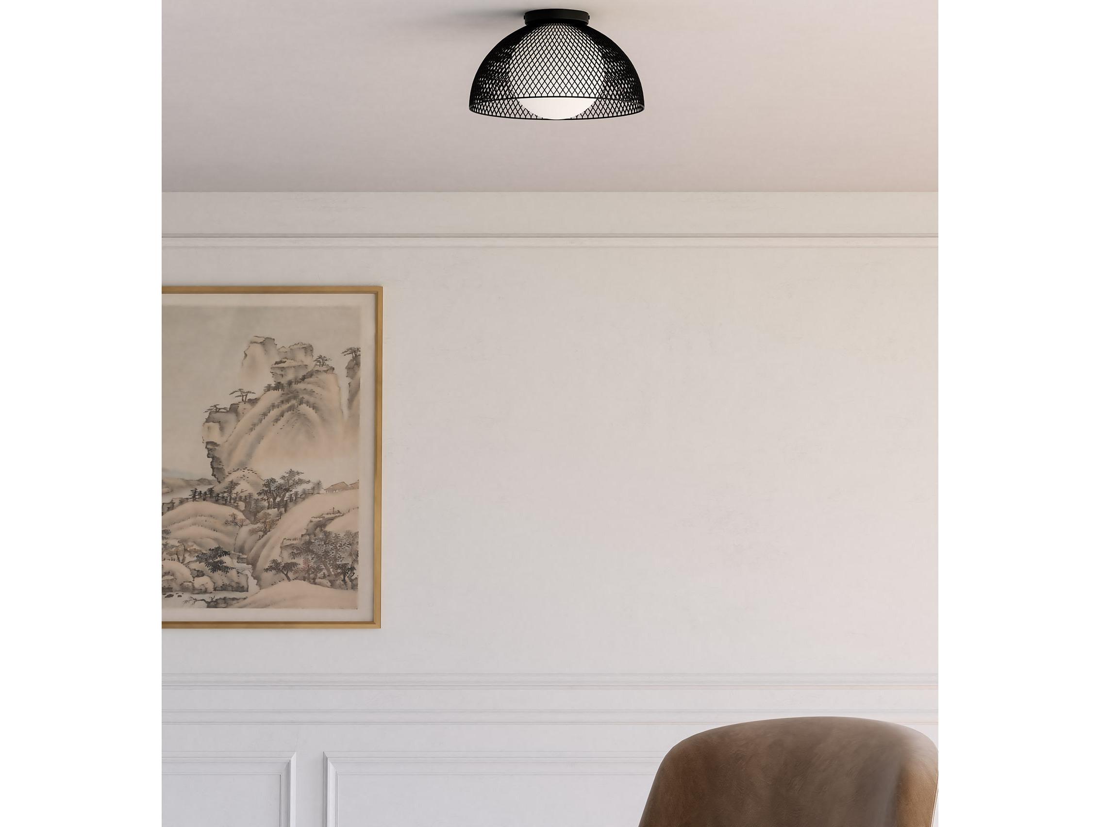 Alora Mood Haven 1-Light Matte Black Dome Flush Mount