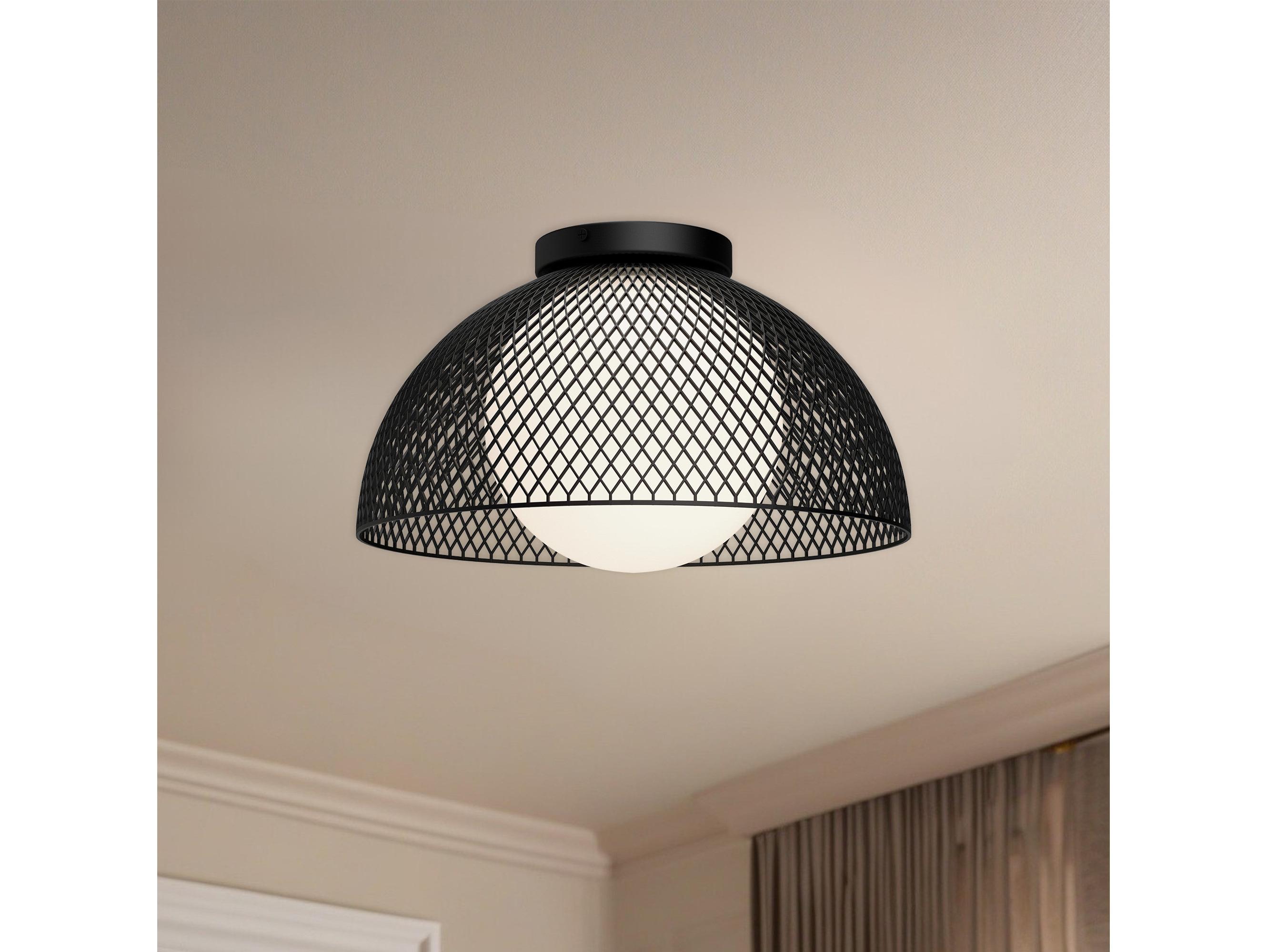 Alora Mood Haven 1-Light Matte Black Dome Flush Mount