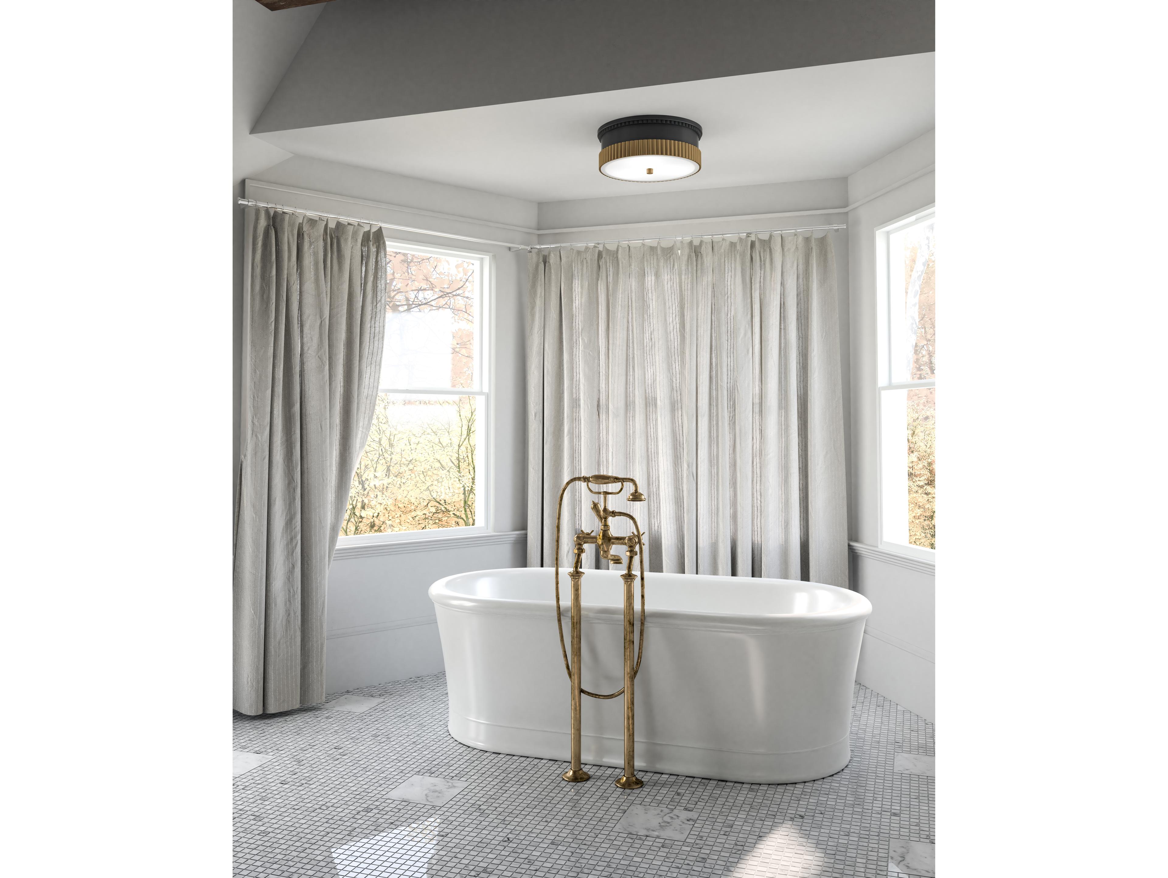 Alora Mood Rue 3-Light Matte Black Brushed Gold Flush Mount