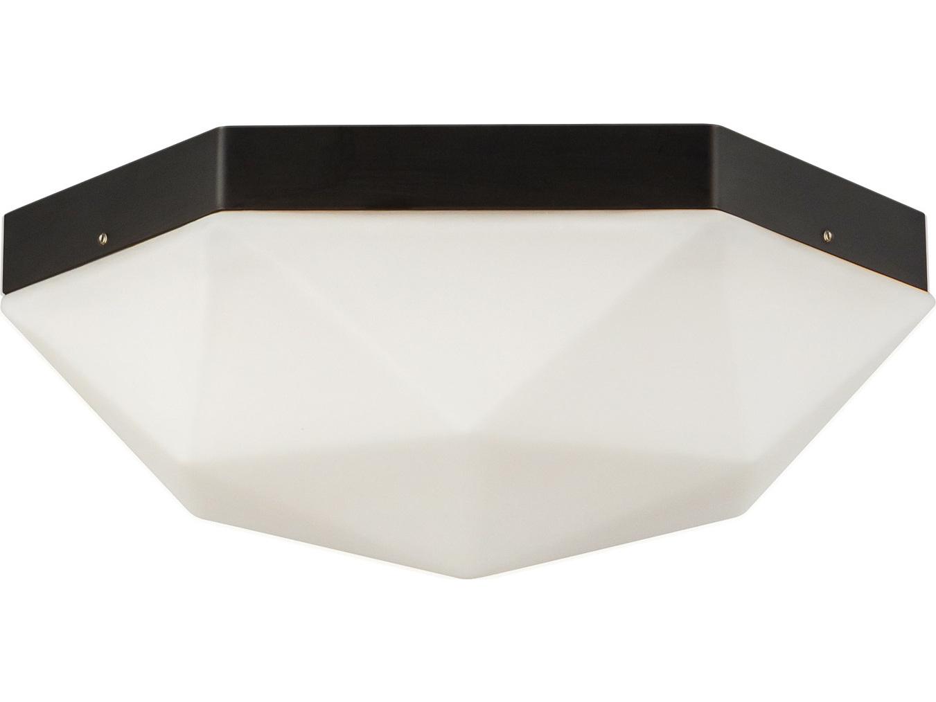 Alora Mood Krysta 2-Light Matte Black Geometric Flush Mount