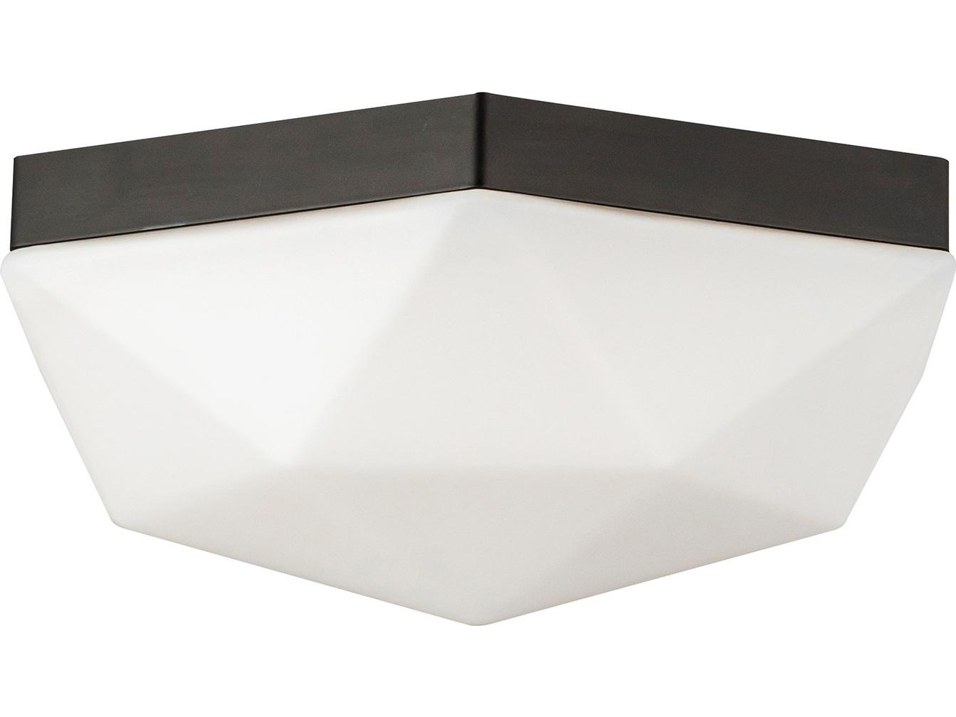 Alora Mood Krysta 2-Light Matte Black Geometric Flush Mount