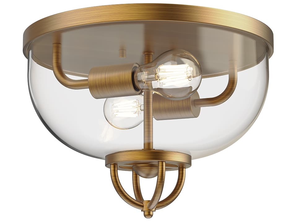 Alora Mood Lancaster 2-Light Aged Gold Flush Mount