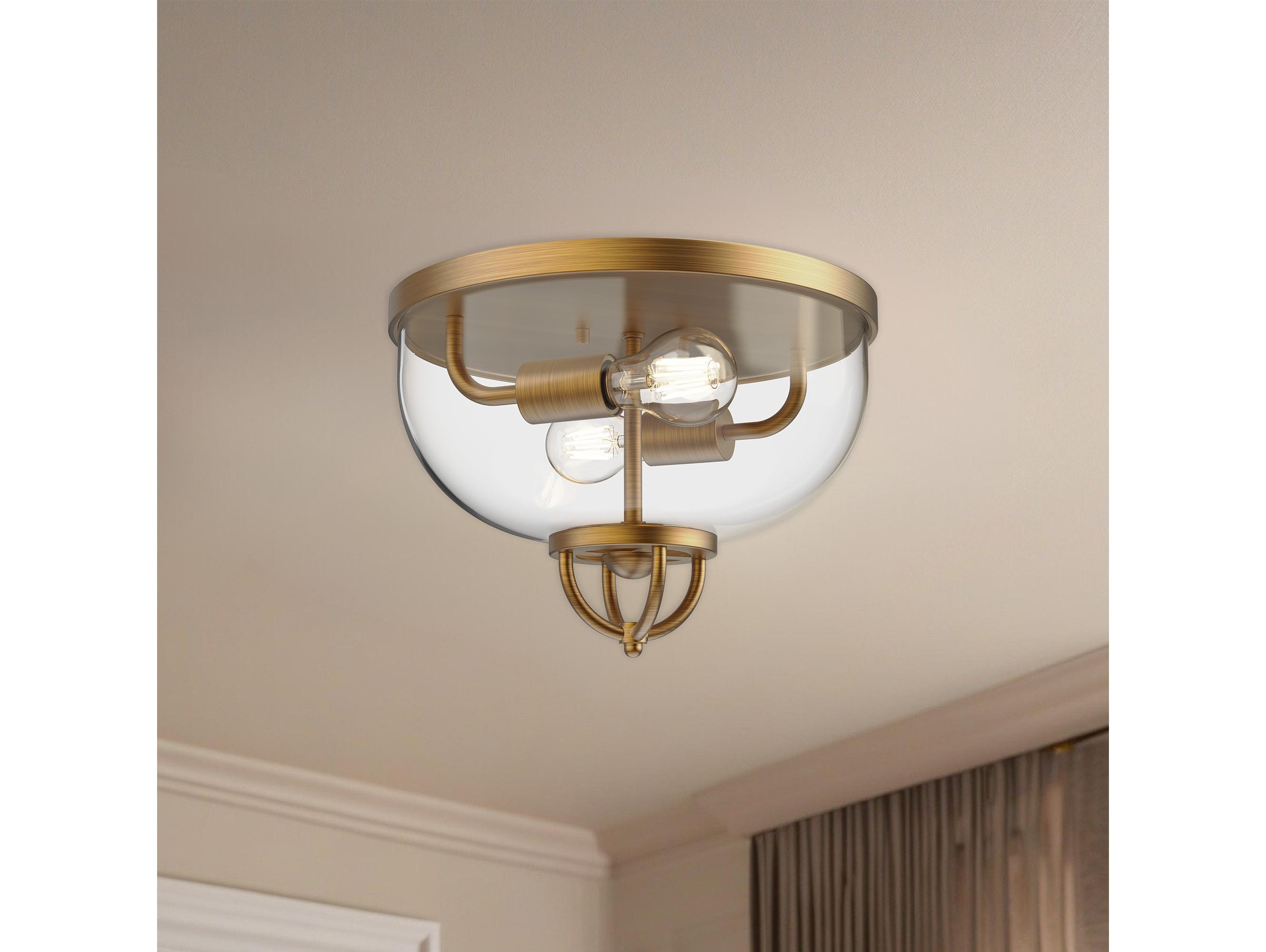 Alora Mood Lancaster 2-Light Aged Gold Flush Mount