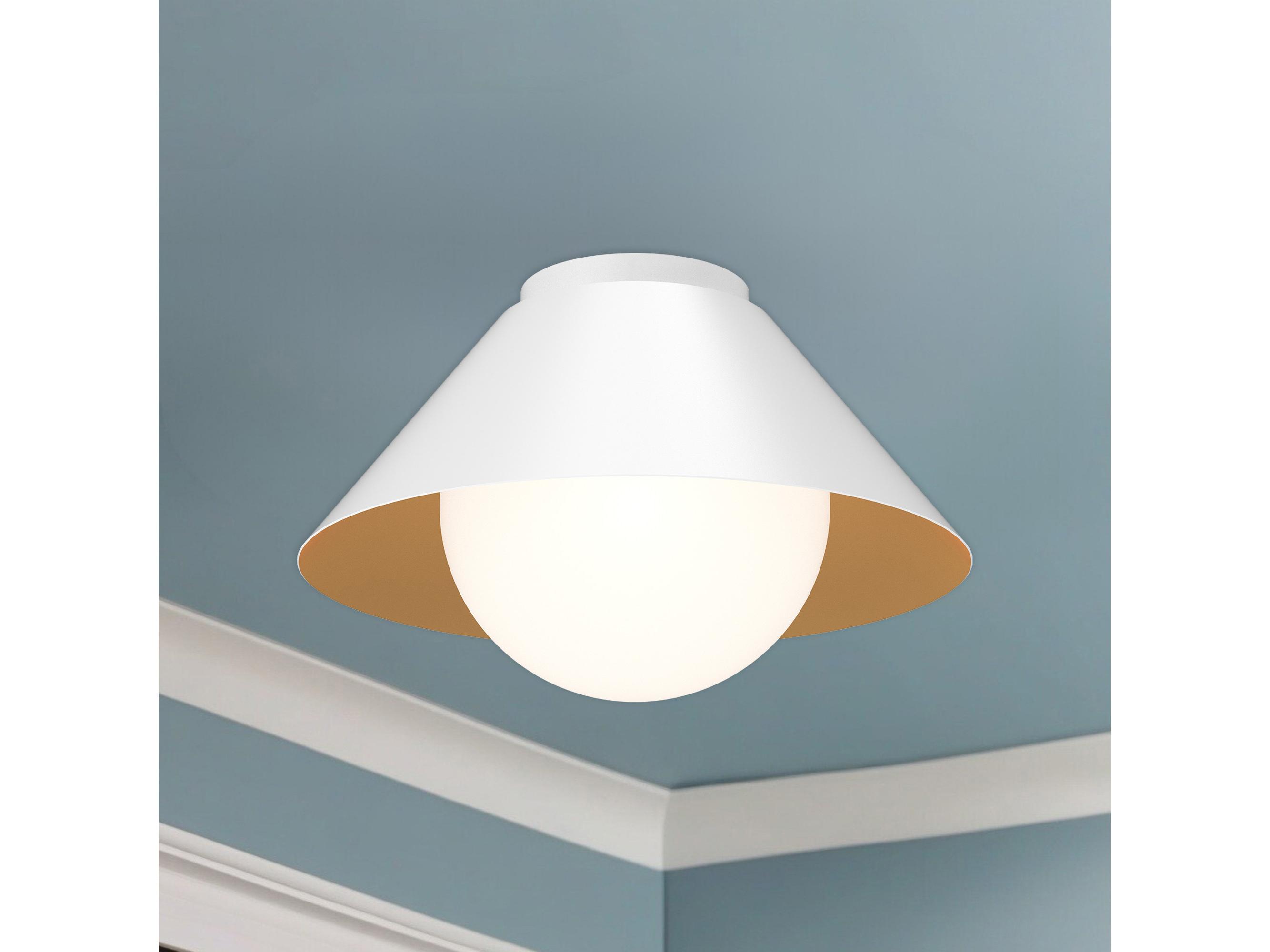 Alora Mood Remy 1-Light White Globe Flush Mount