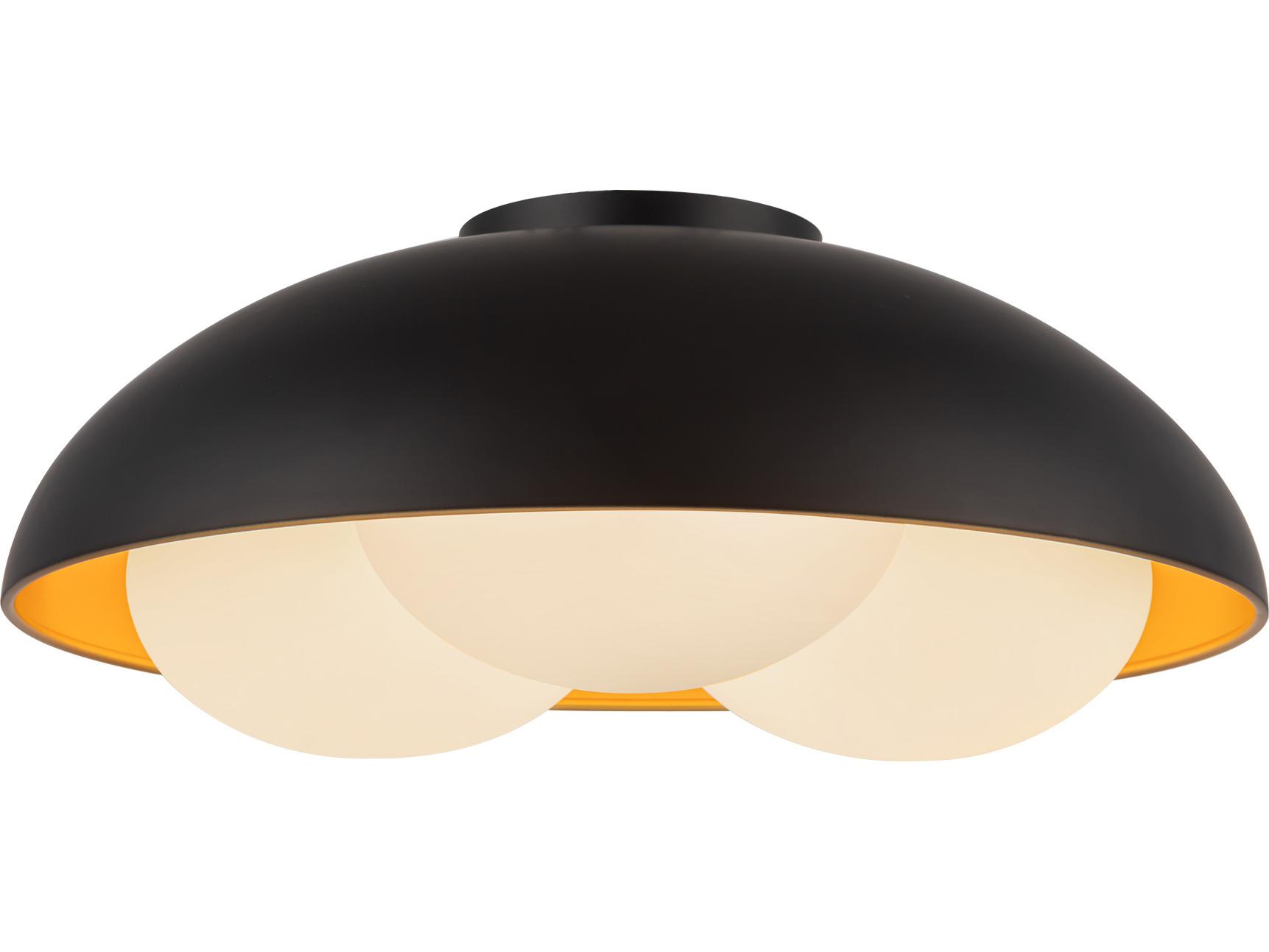 Alora Mood Robyn 3-Light Matte Black Dome Flush Mount
