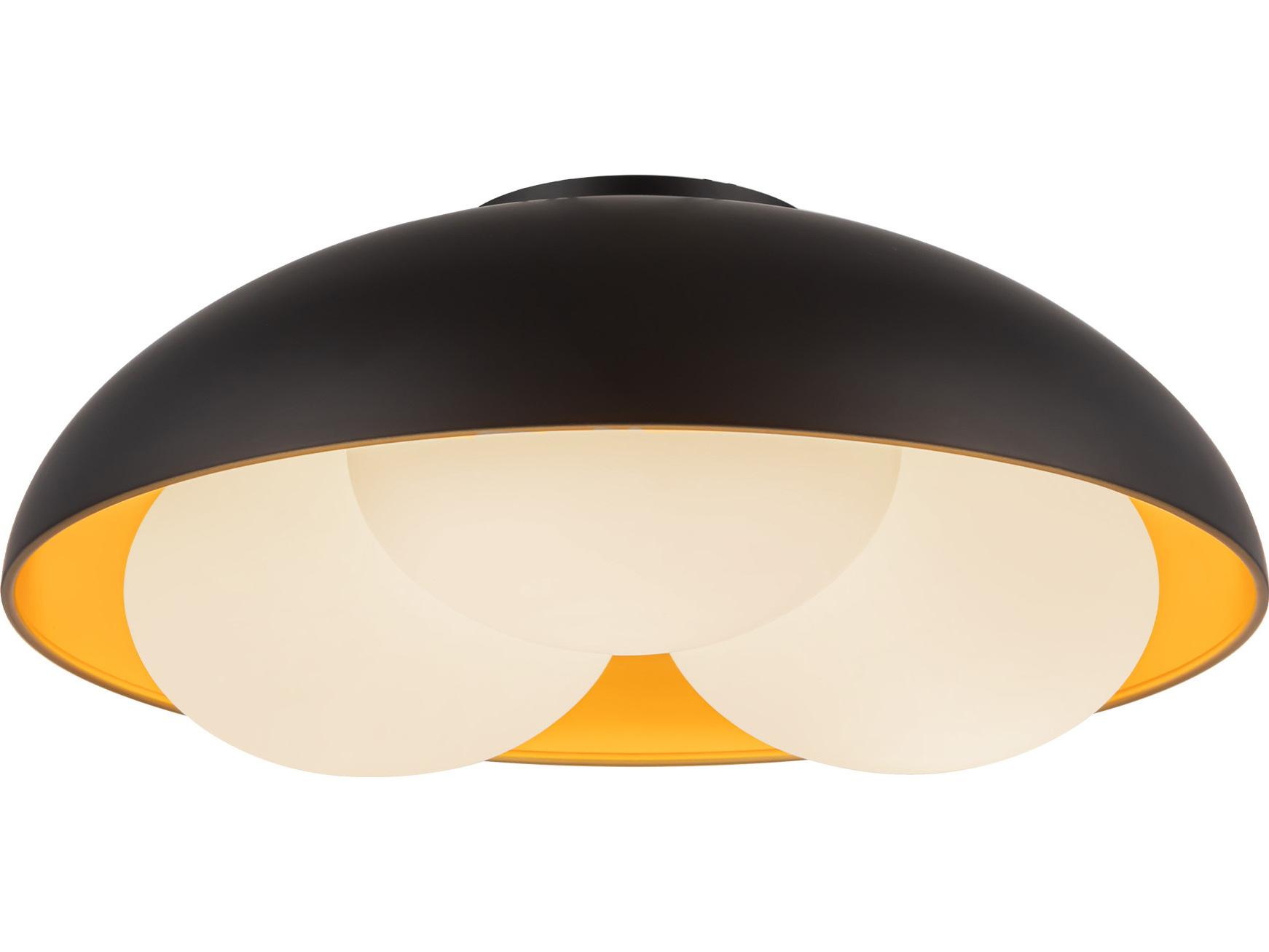 Alora Mood Robyn 3-Light Matte Black Dome Flush Mount