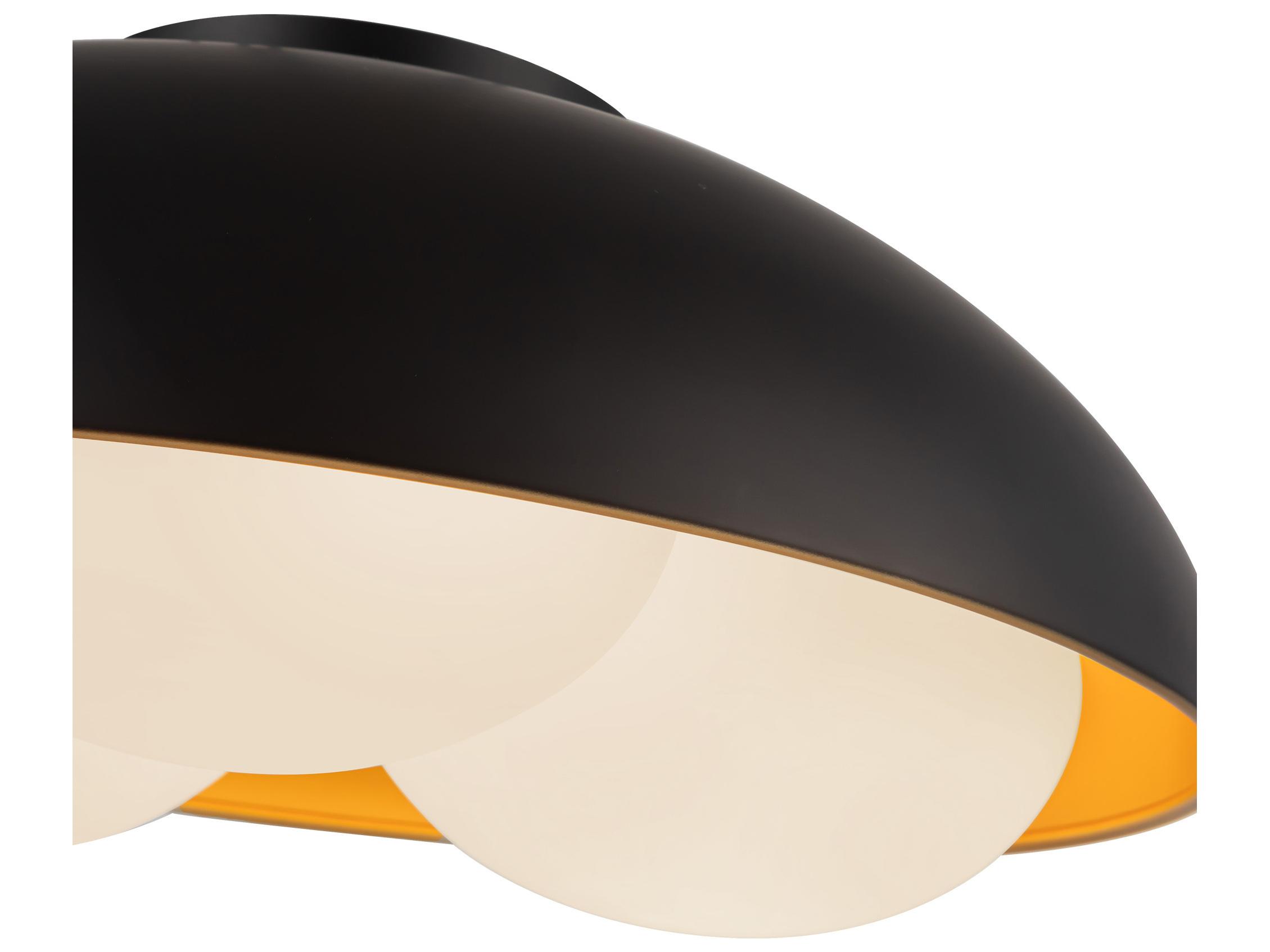 Alora Mood Robyn 3-Light Matte Black Dome Flush Mount