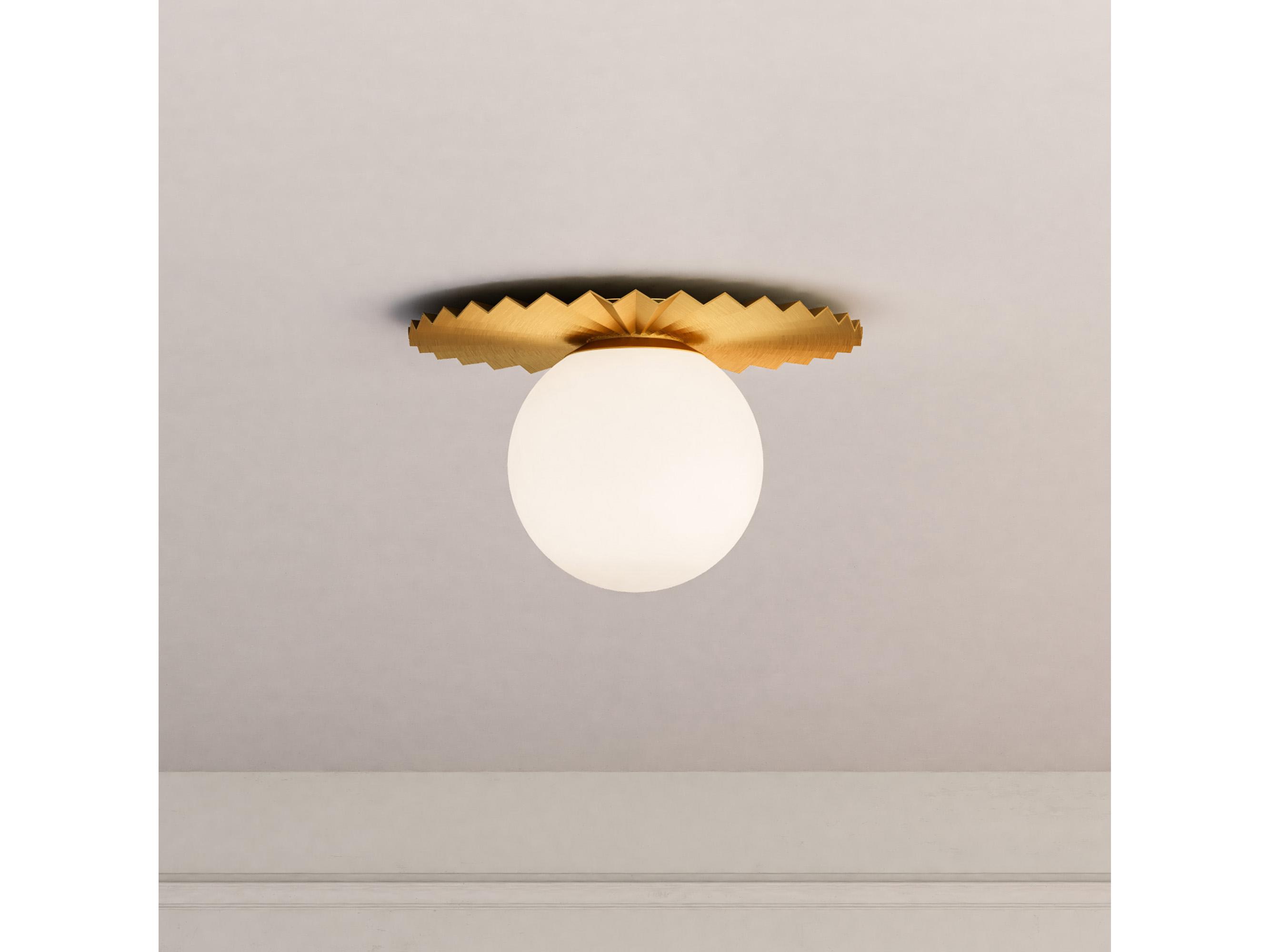 Alora Mood Plume 1-Light Brushed Gold Globe Flush Mount