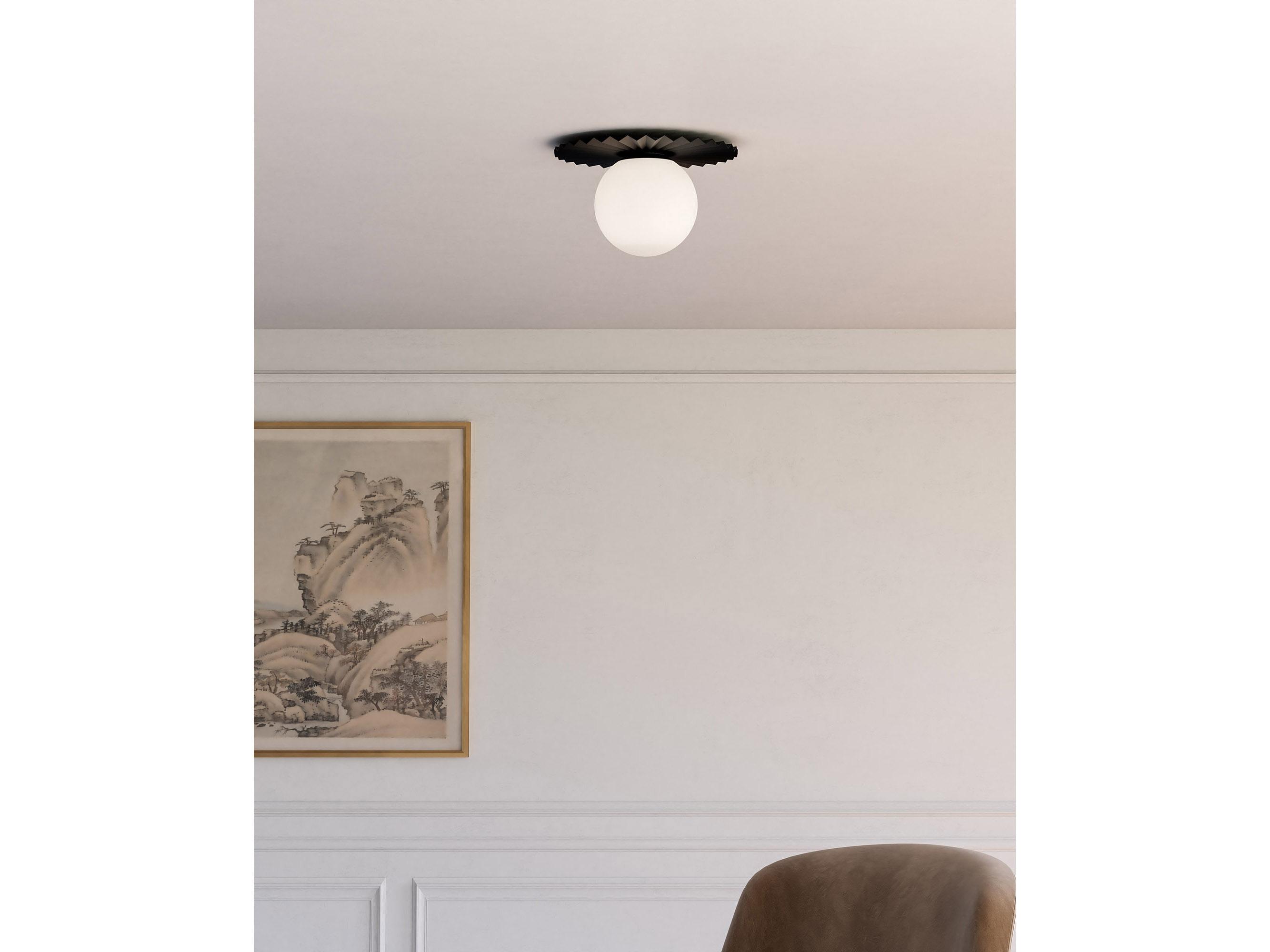 Alora Mood Plume 1-Light Matte Black Globe Flush Mount