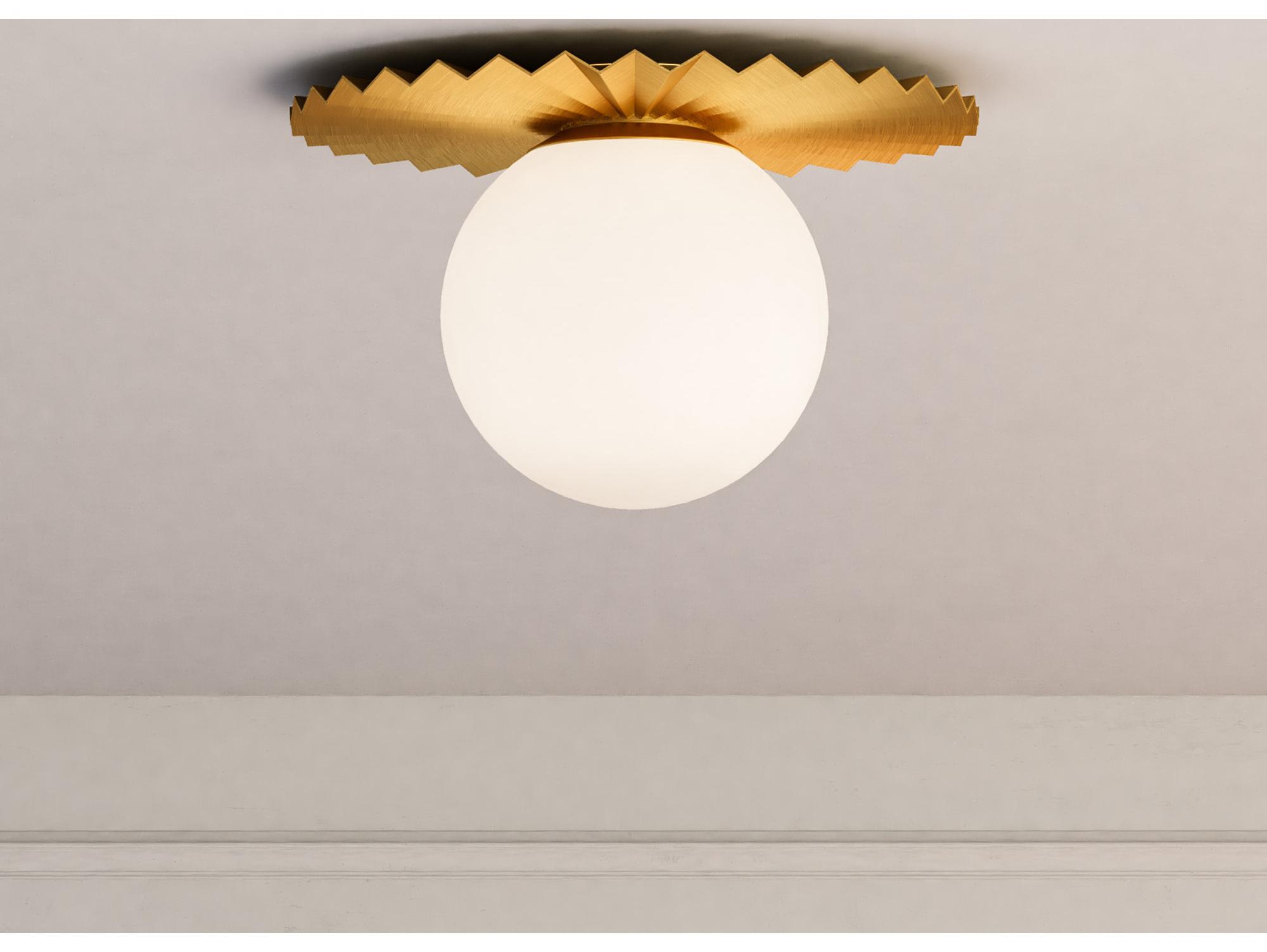 Alora Mood Plume 1-Light Brushed Gold Globe Flush Mount