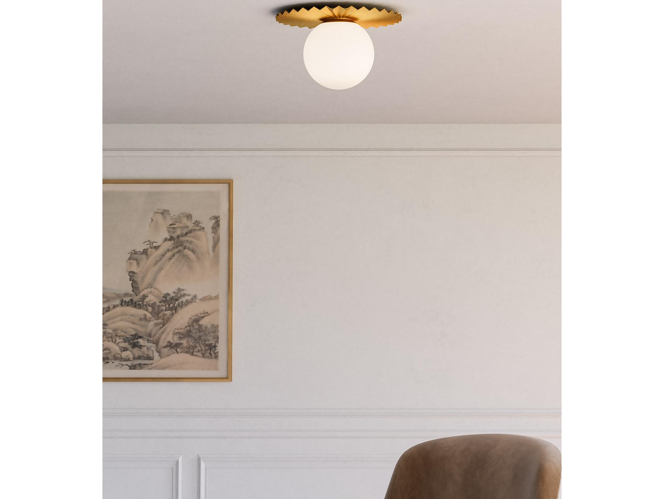 Alora Mood Plume 1-Light Brushed Gold Globe Flush Mount