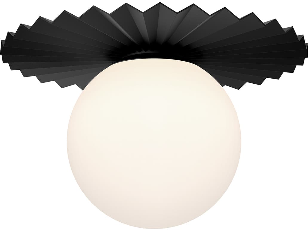 Alora Mood Plume 1-Light Matte Black Globe Flush Mount