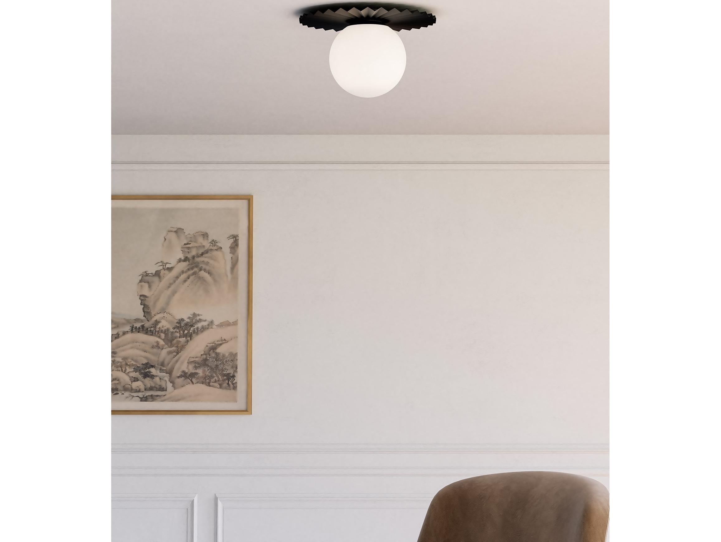 Alora Mood Plume 1-Light Matte Black Globe Flush Mount