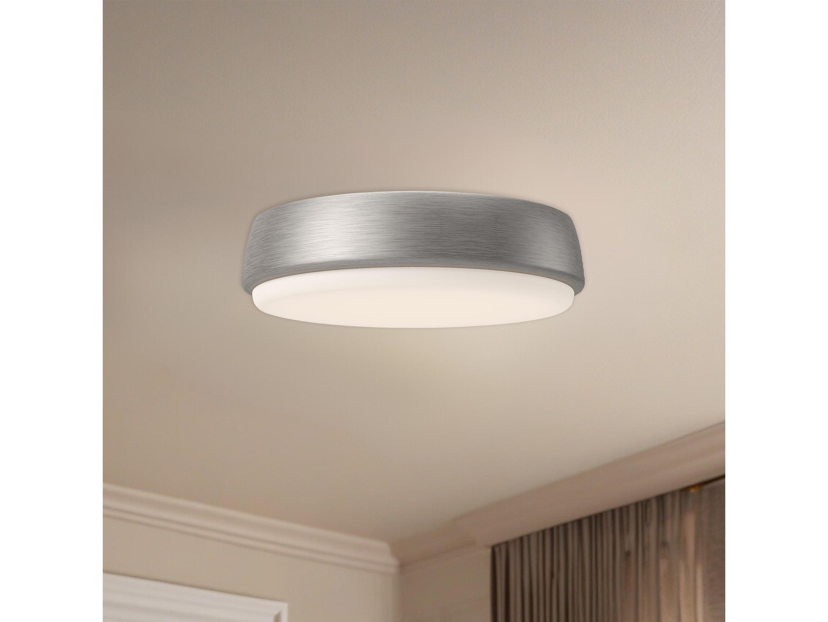 Alora Mood Laval Brushed Nickel Round Flush Mount