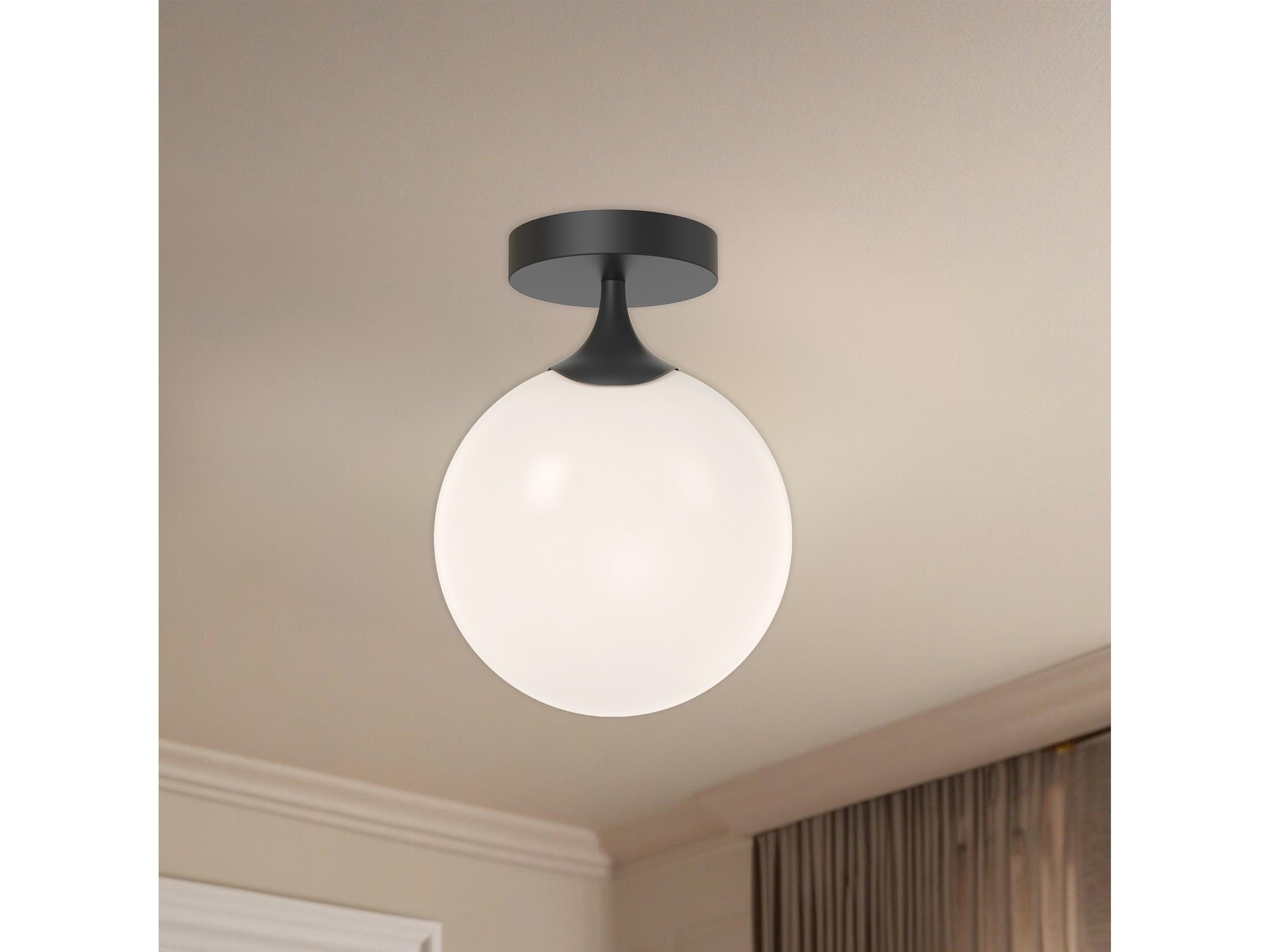 Alora Mood Nouveau 1-Light Matte Black Globe Flush Mount