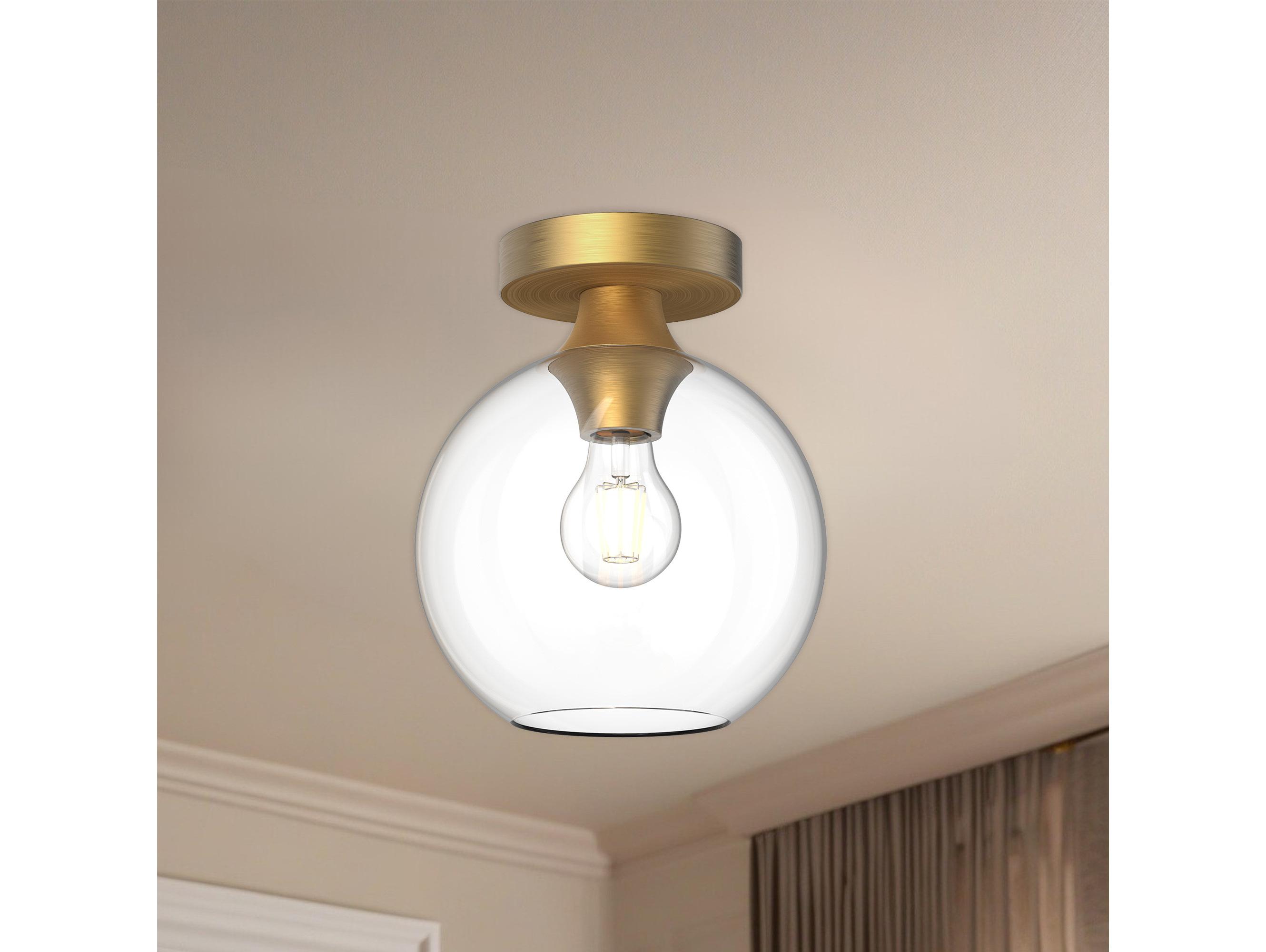 Alora Mood Castilla 1-Light Aged Gold Globe Flush Mount