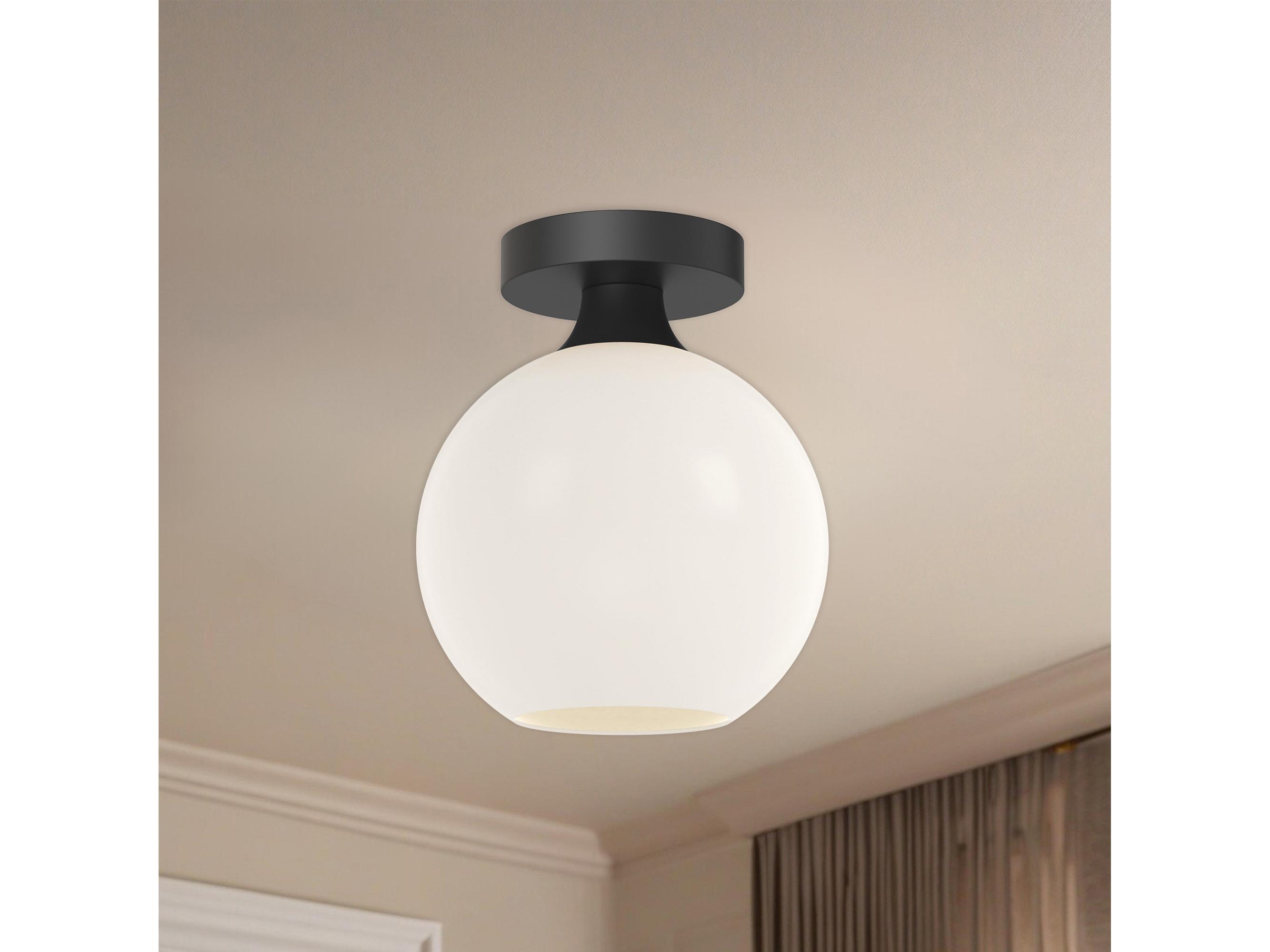 Alora Mood Castilla 1-Light Matte Black Globe Flush Mount