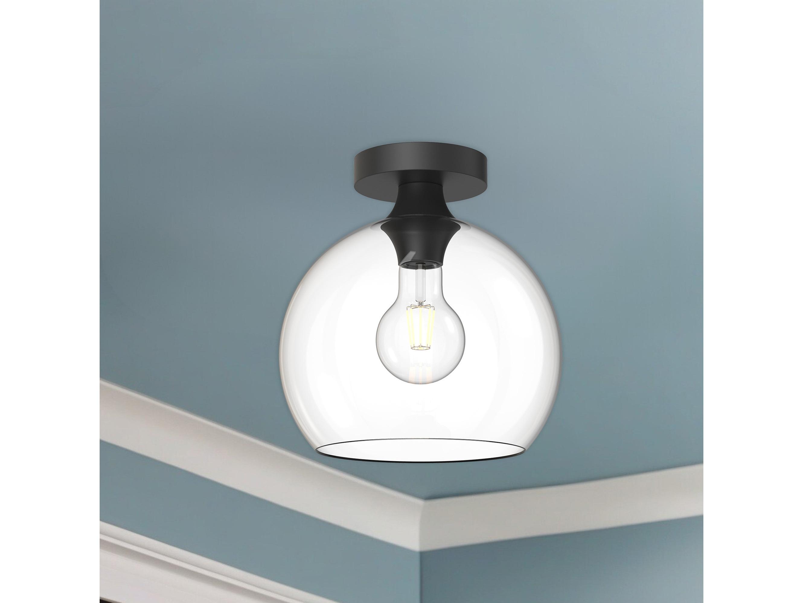 Alora Mood Castilla 1-Light Matte Black Globe Flush Mount