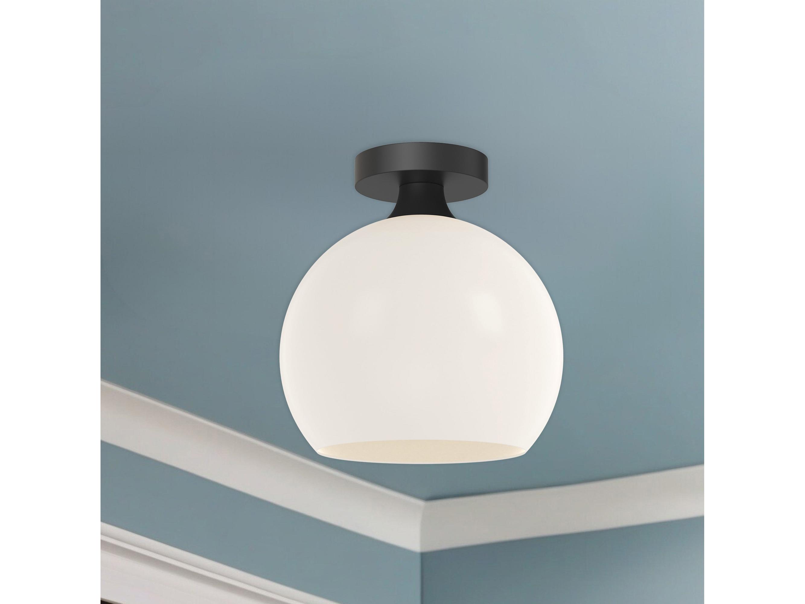 Alora Mood Castilla 1-Light Matte Black Globe Flush Mount