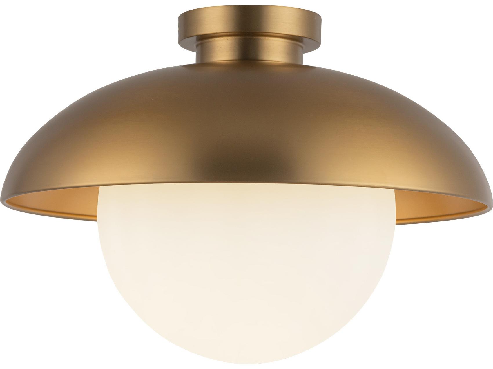Alora Mood Rubio 1-Light Aged Gold Globe Flush Mount
