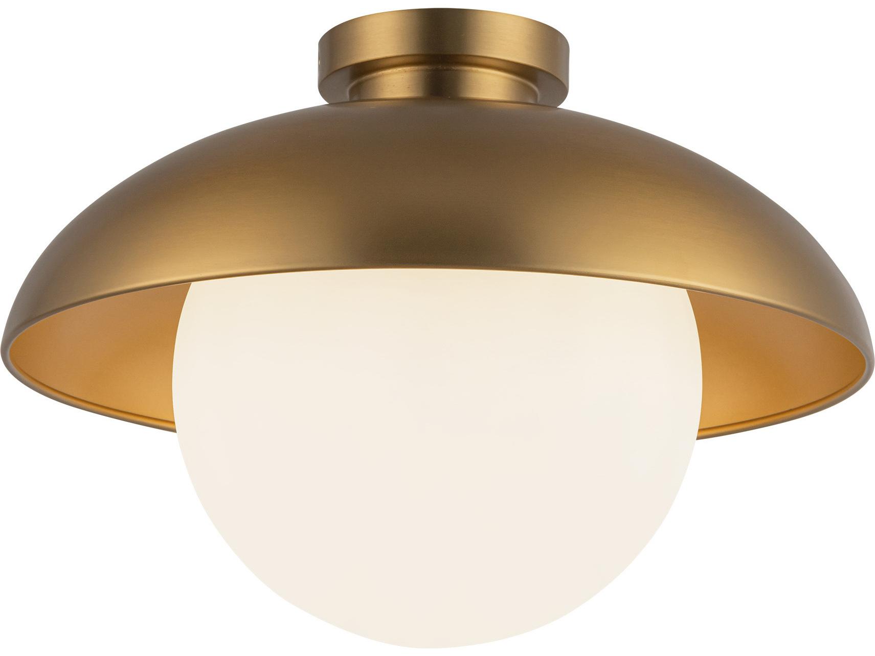 Alora Mood Rubio 1-Light Aged Gold Globe Flush Mount