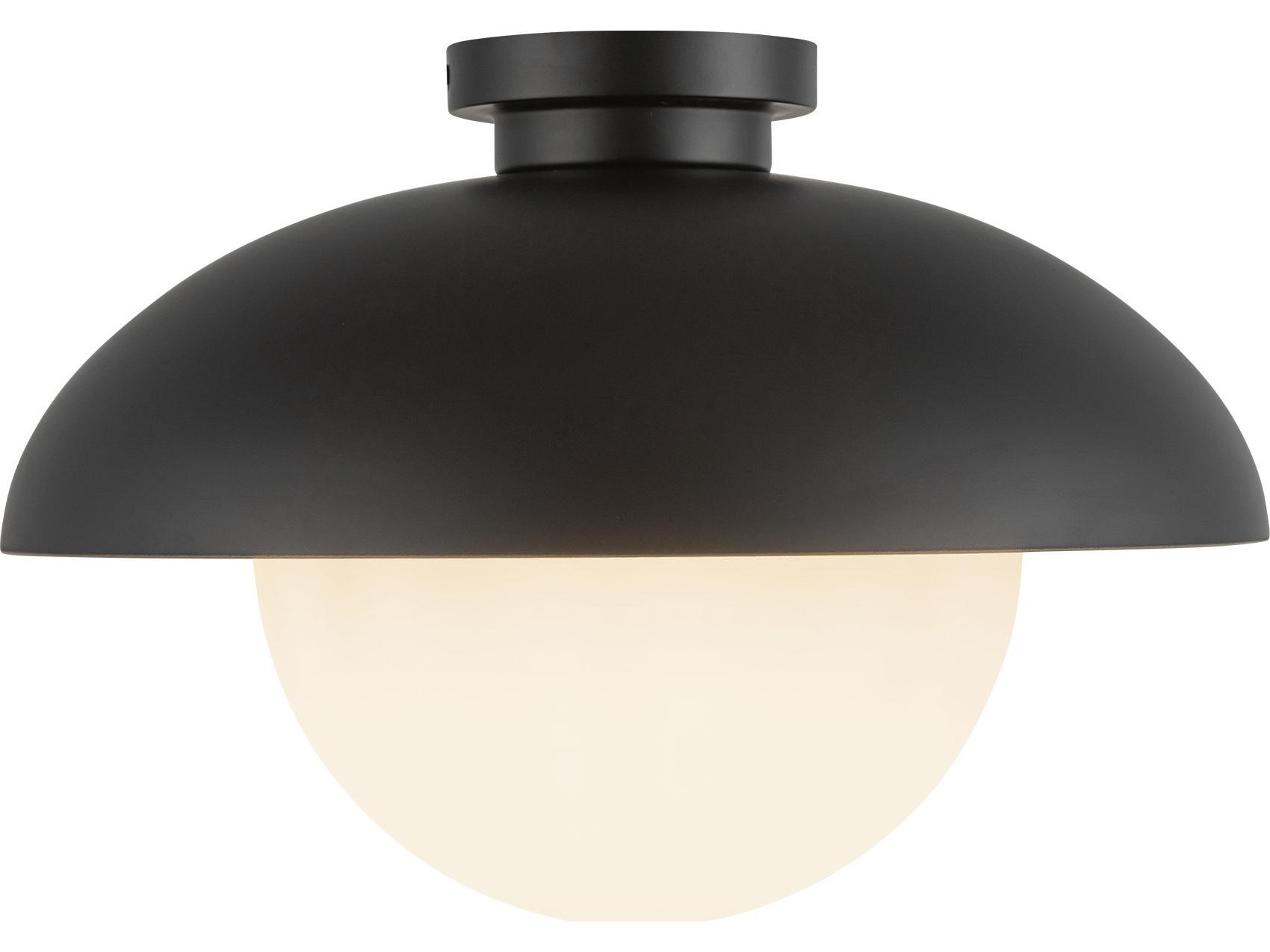 Alora Mood Rubio 1-Light Matte Black Globe Flush Mount
