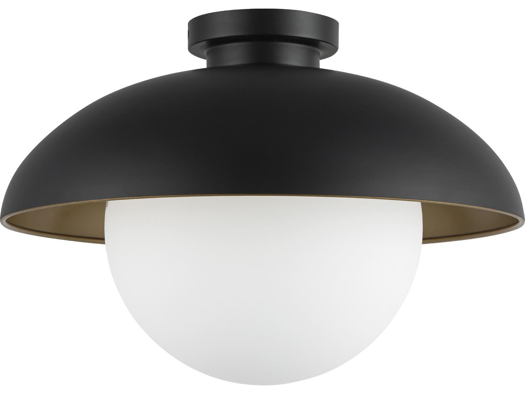 Alora Mood Rubio 1-Light Matte Black Globe Flush Mount