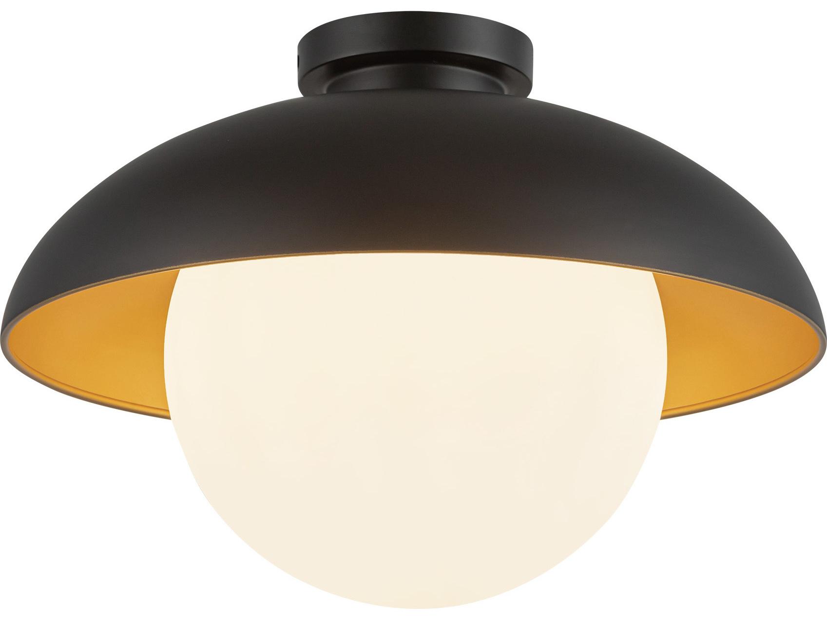 Alora Mood Rubio 1-Light Matte Black Globe Flush Mount