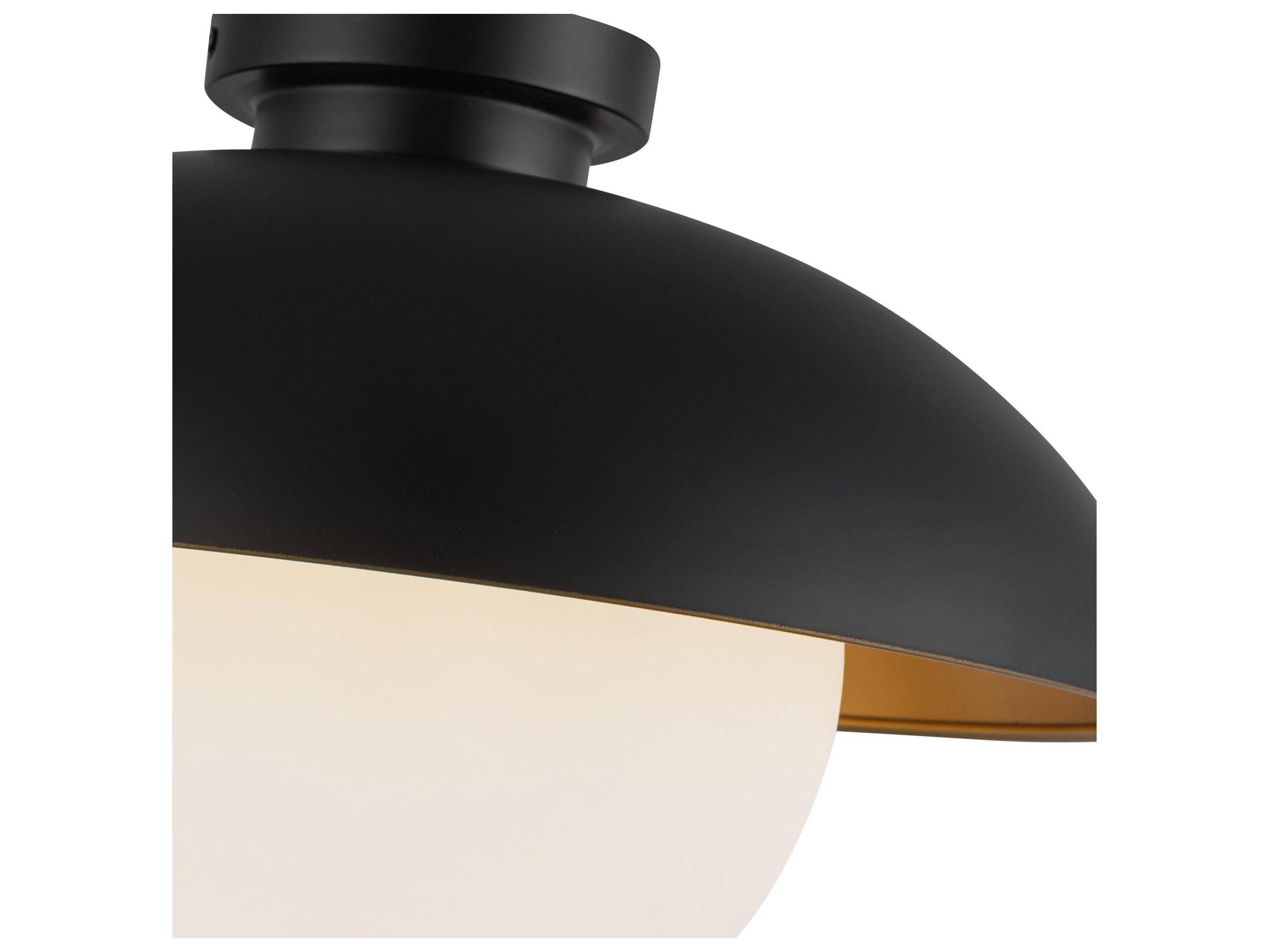 Alora Mood Rubio 1-Light Matte Black Globe Flush Mount