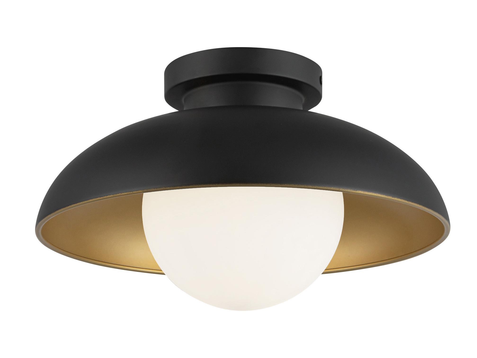 Alora Mood Rubio 1-Light Matte Black Globe Flush Mount