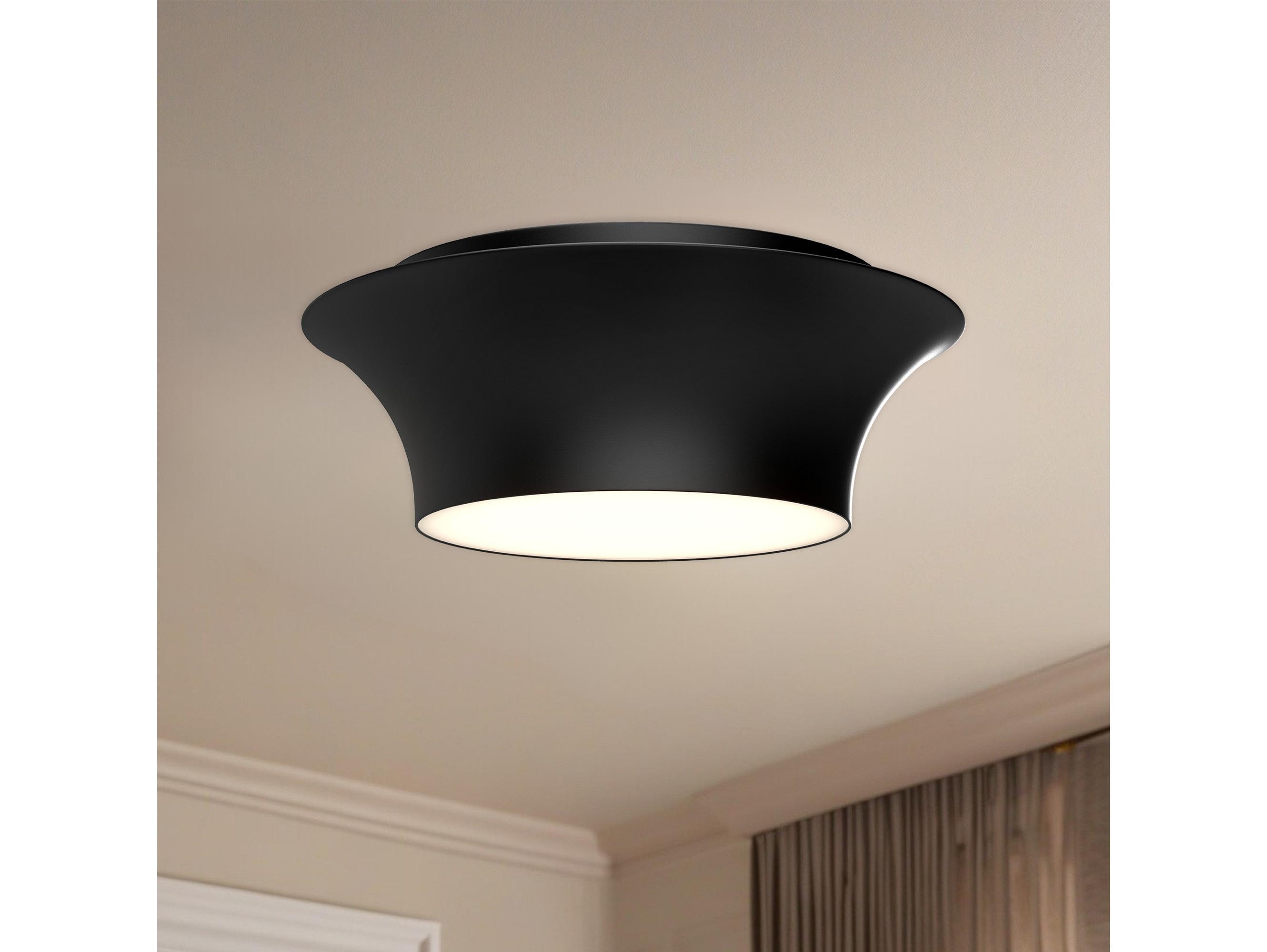 Alora Mood Emiko 2-Light Matte Black Flush Mount