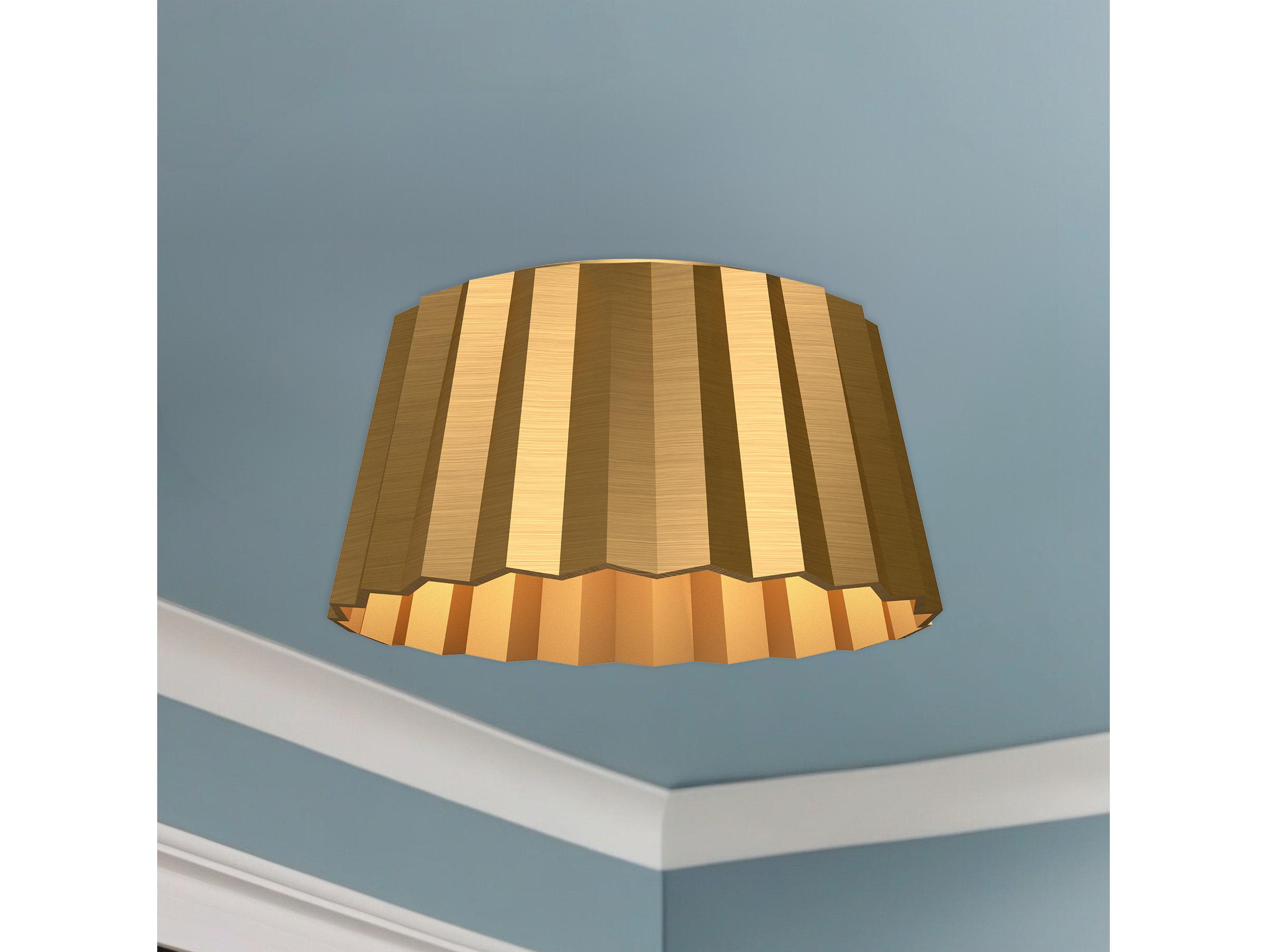 Alora Mood Plisse 2-Light Aged Gold Flush Mount