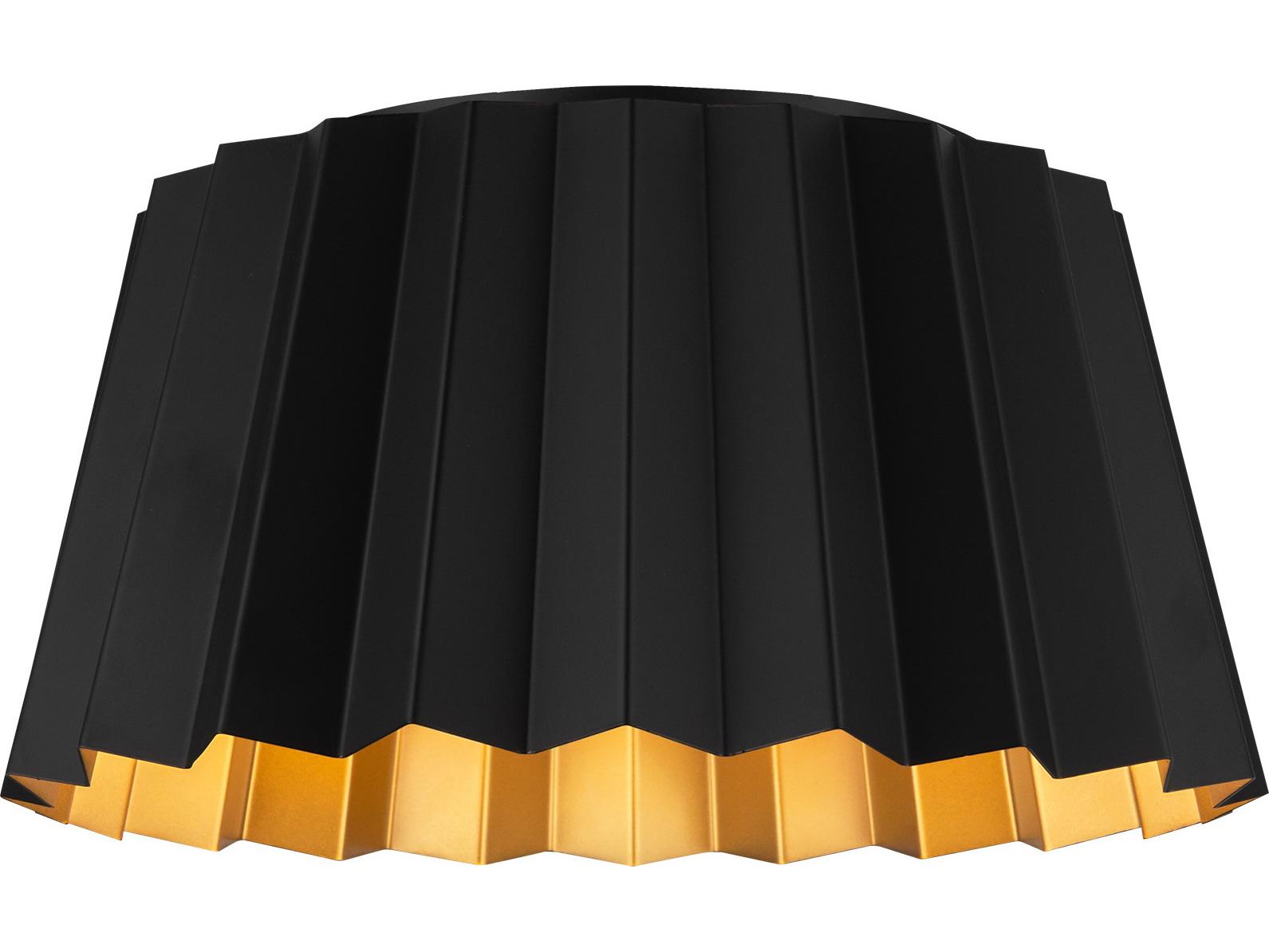 Alora Mood Plisse 2-Light Matte Black Flush Mount