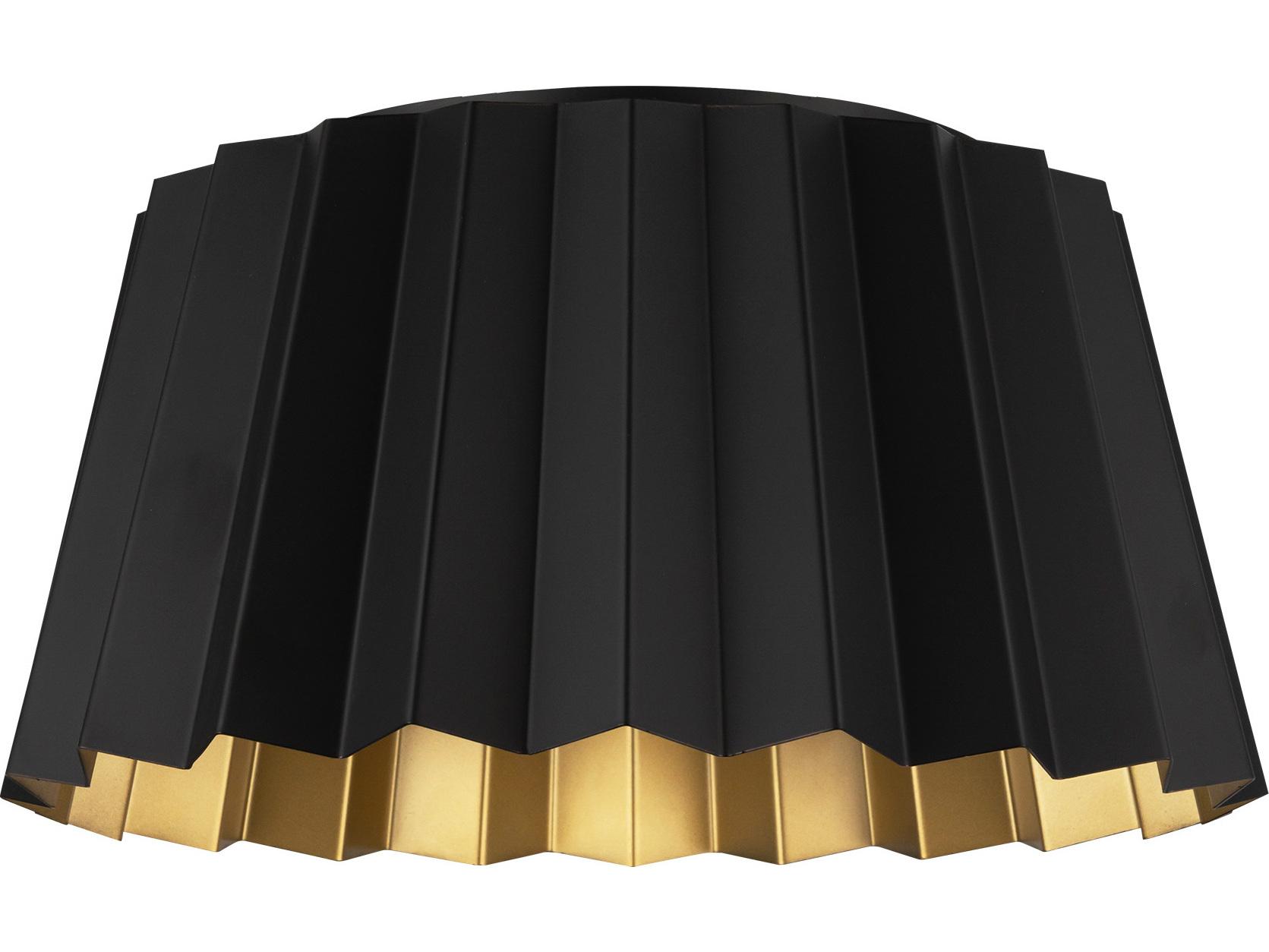 Alora Mood Plisse 2-Light Matte Black Flush Mount