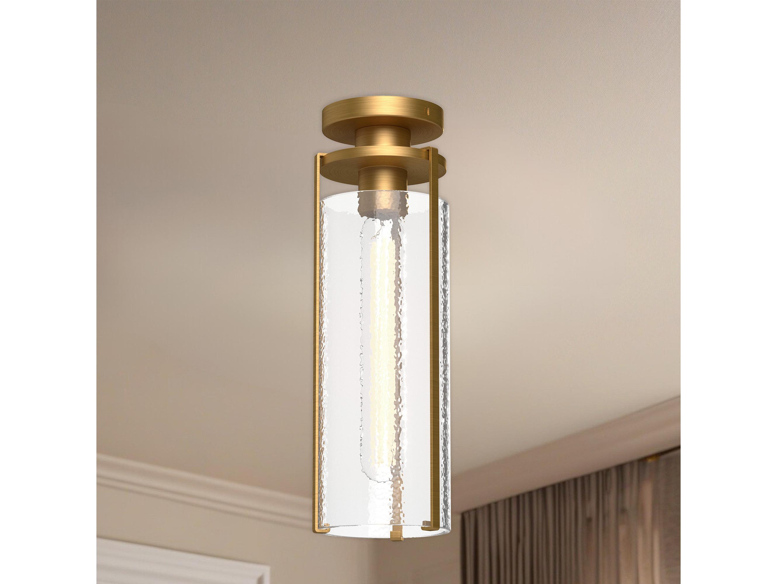 Alora Mood Belmont 1-Light Aged Gold Cylinder Flush Mount
