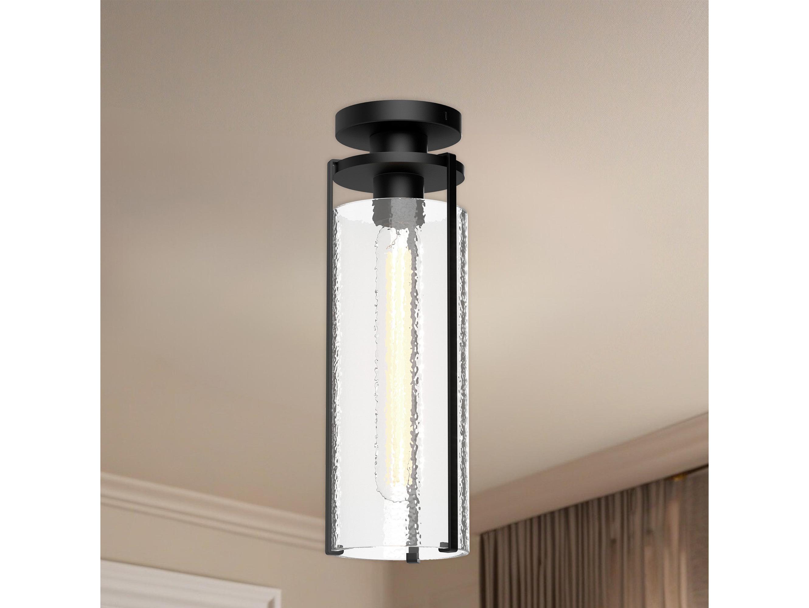 Alora Mood Belmont 1-Light Matte Black Cylinder Flush Mount