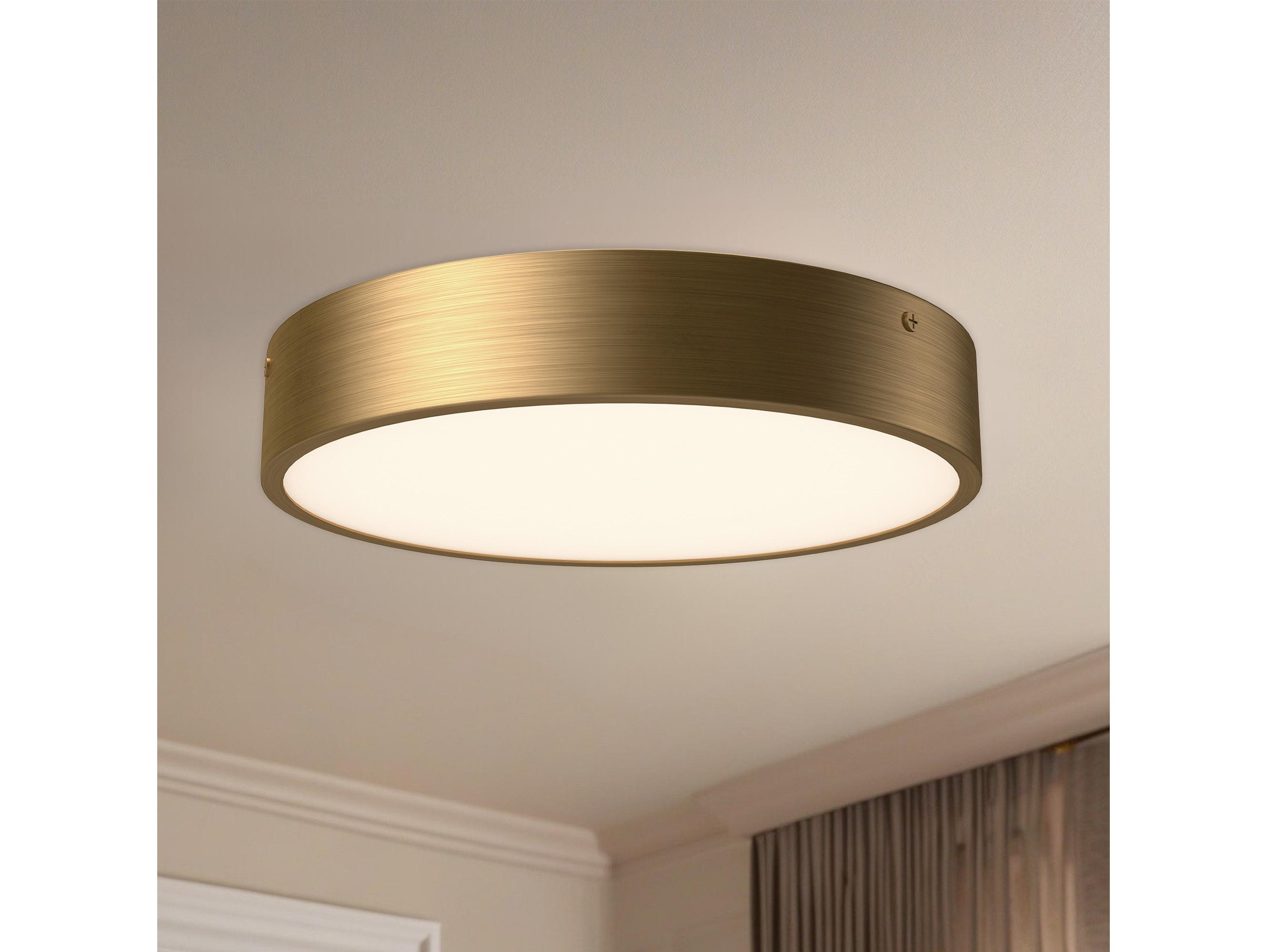 Alora Mood Adelaide Aged Gold Round Flush Mount
