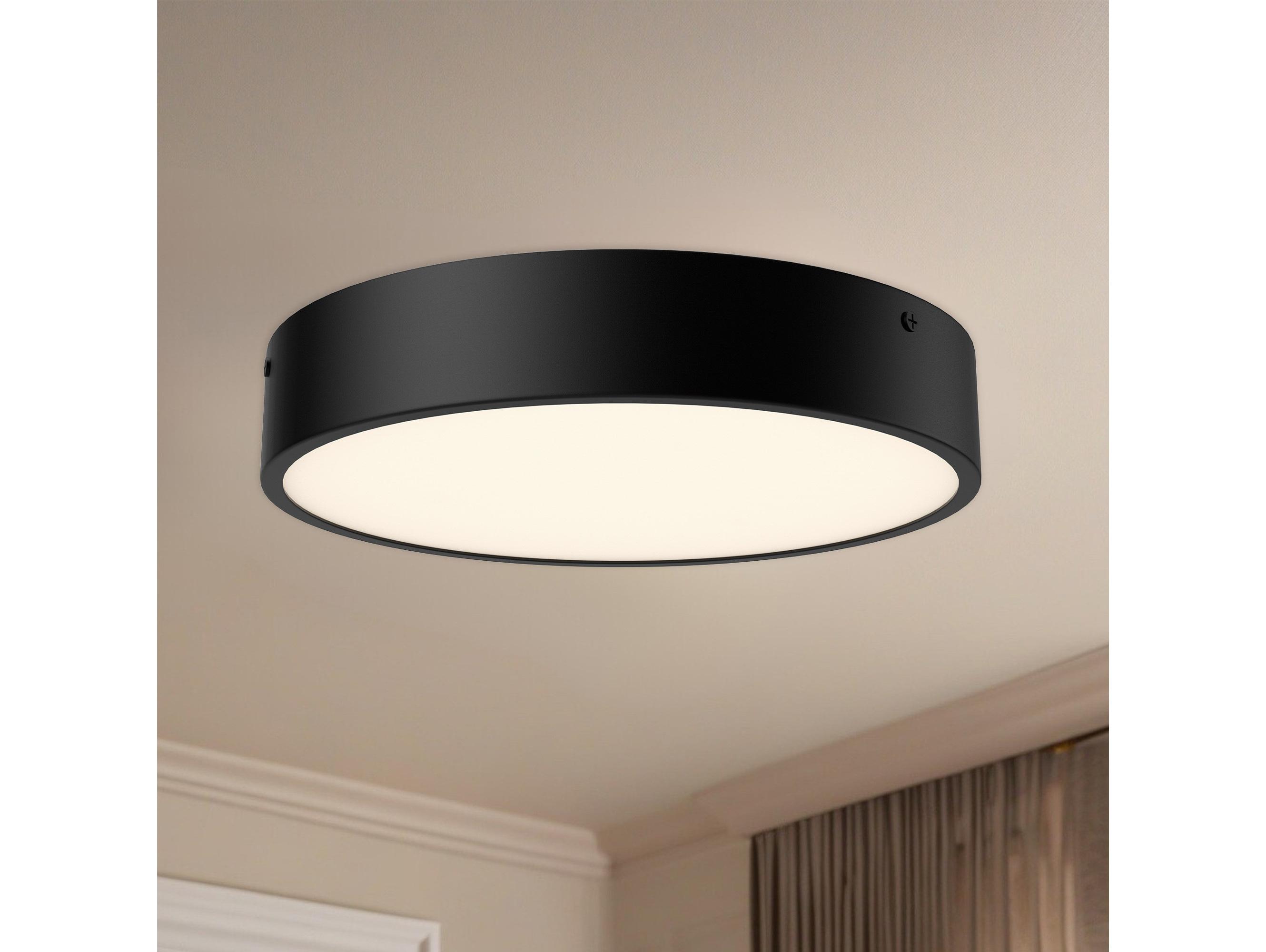 Alora Mood Adelaide Matte Black Round Flush Mount