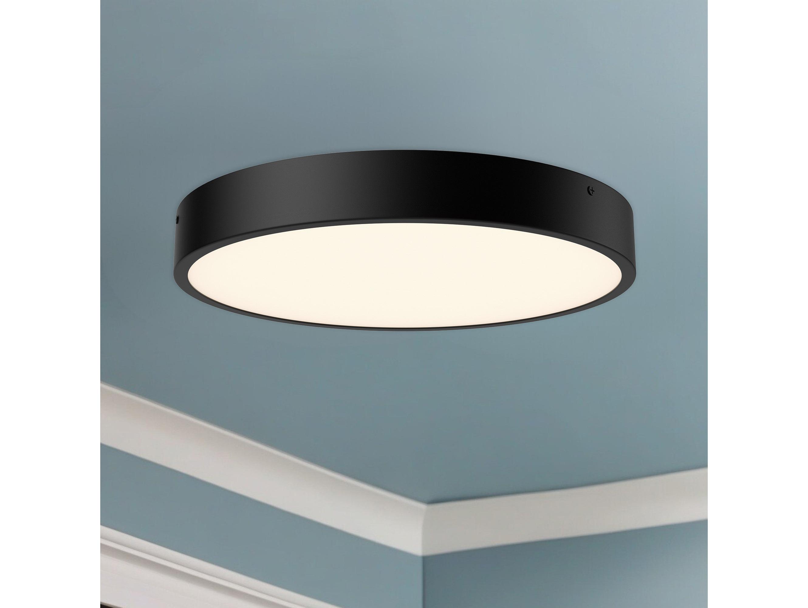 Alora Mood Adelaide Matte Black Round Flush Mount