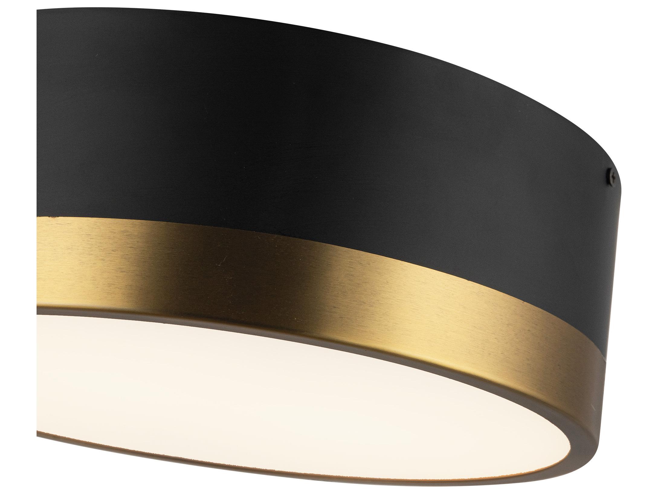 Alora Mood Brisbane 2-Light Aged Gold Matte Black Flush Mount