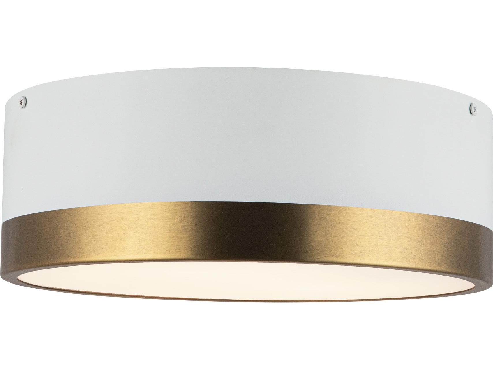 Alora Mood Brisbane 2-Light Aged Gold White Flush Mount