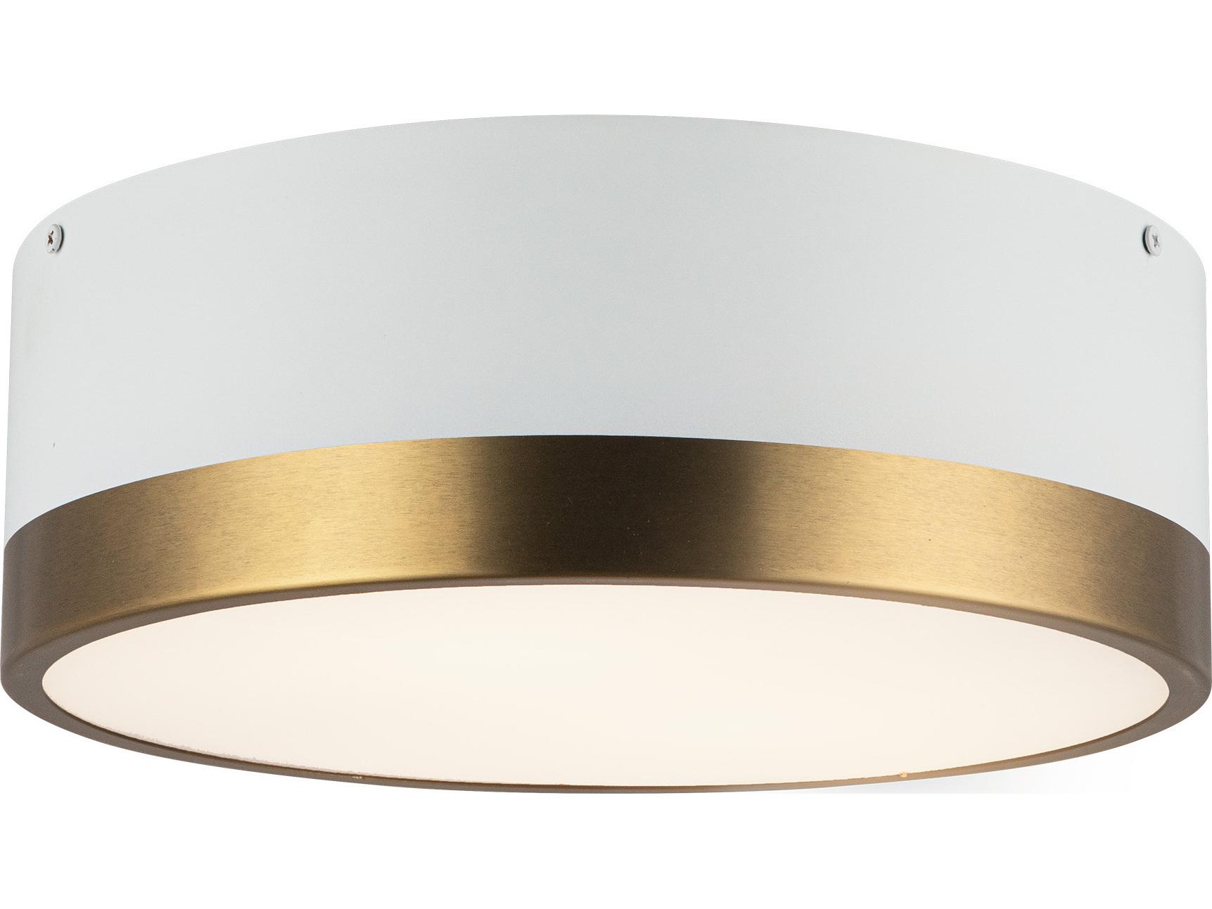 Alora Mood Brisbane 2-Light Aged Gold White Flush Mount