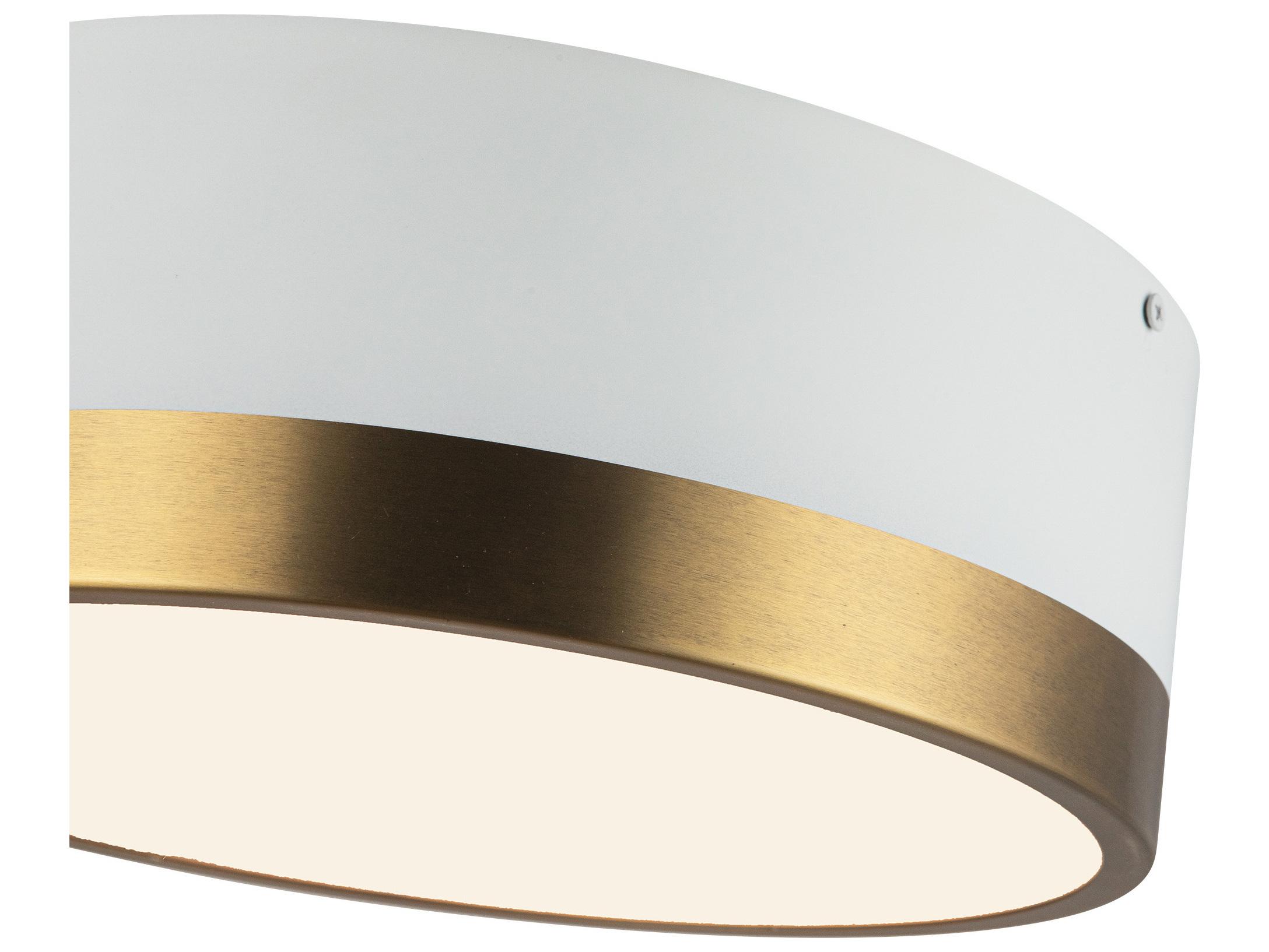 Alora Mood Brisbane 2-Light Aged Gold White Flush Mount