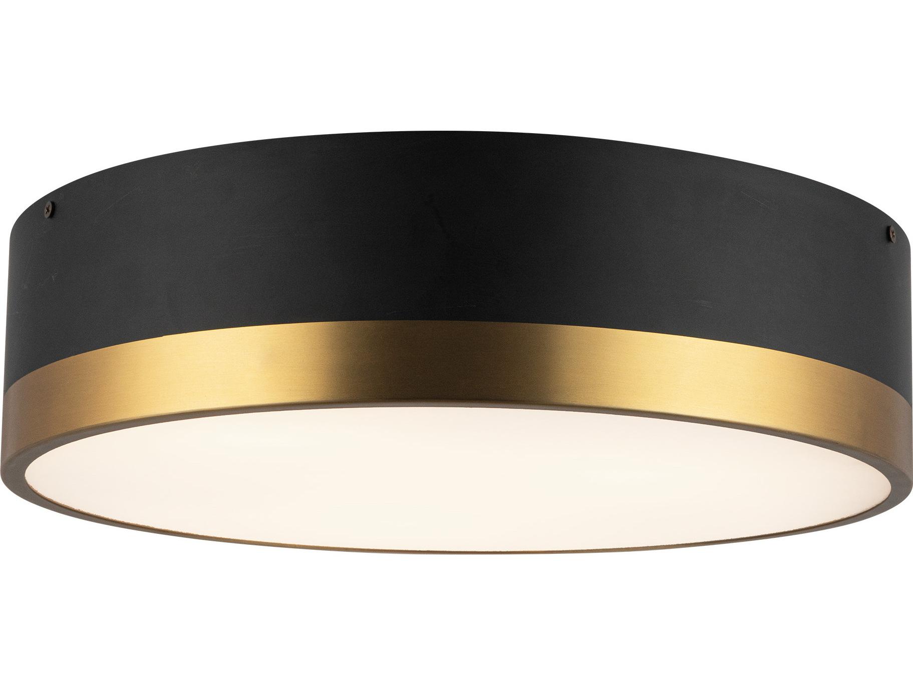 Alora Mood Brisbane 3-Light Aged Gold Matte Black Flush Mount